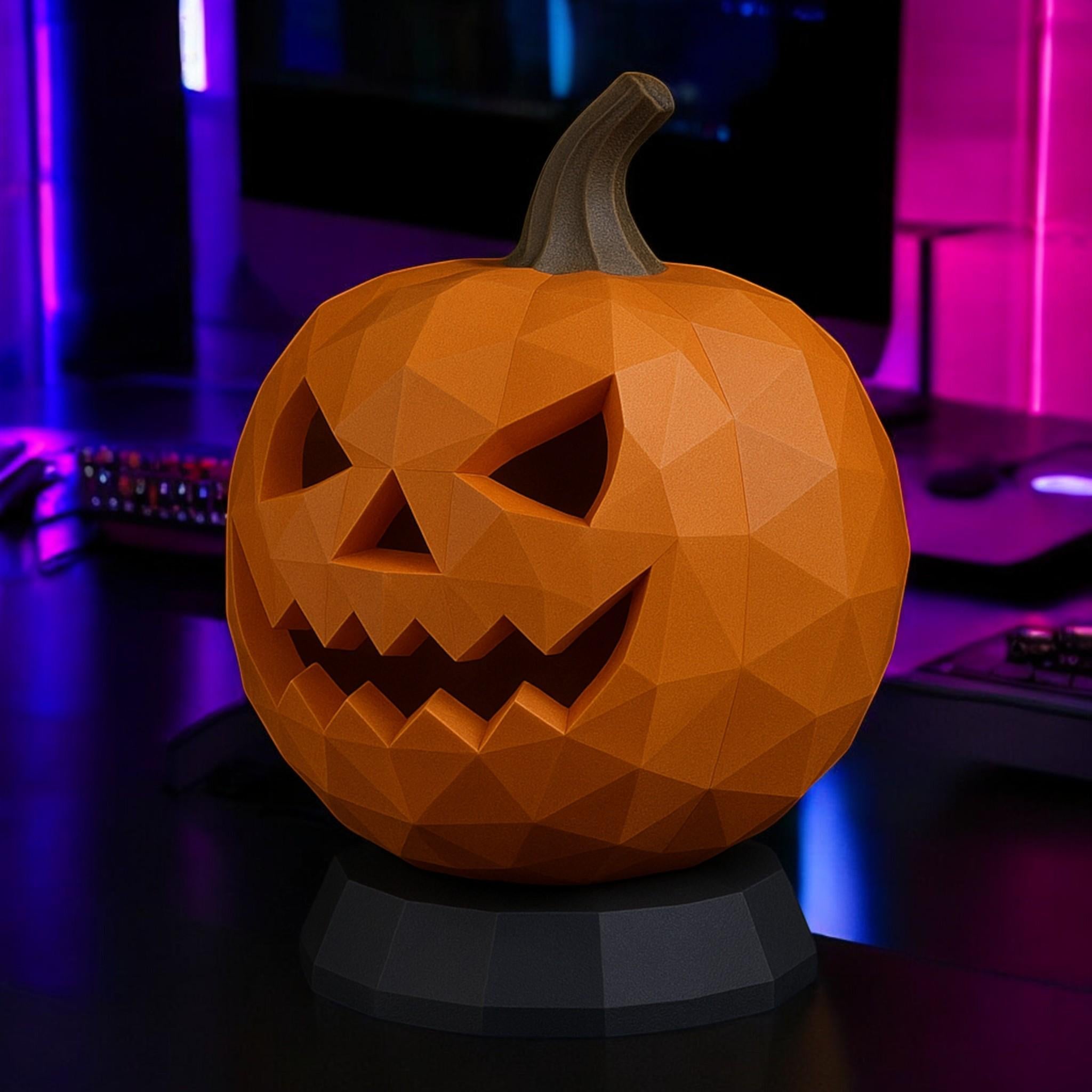 3D Printed Pumpkin Bust Headphone Stand, Halloween Gaming Decor __etsy:7327998829