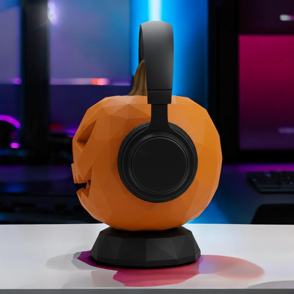 3D Printed Pumpkin Bust Headphone Stand, Halloween Gaming Decor __etsy:7327998709