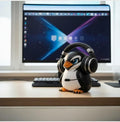 Penguin Headphone Stand, 3D Printed Headset Holder for Gaming Desk __etsy:8098090870