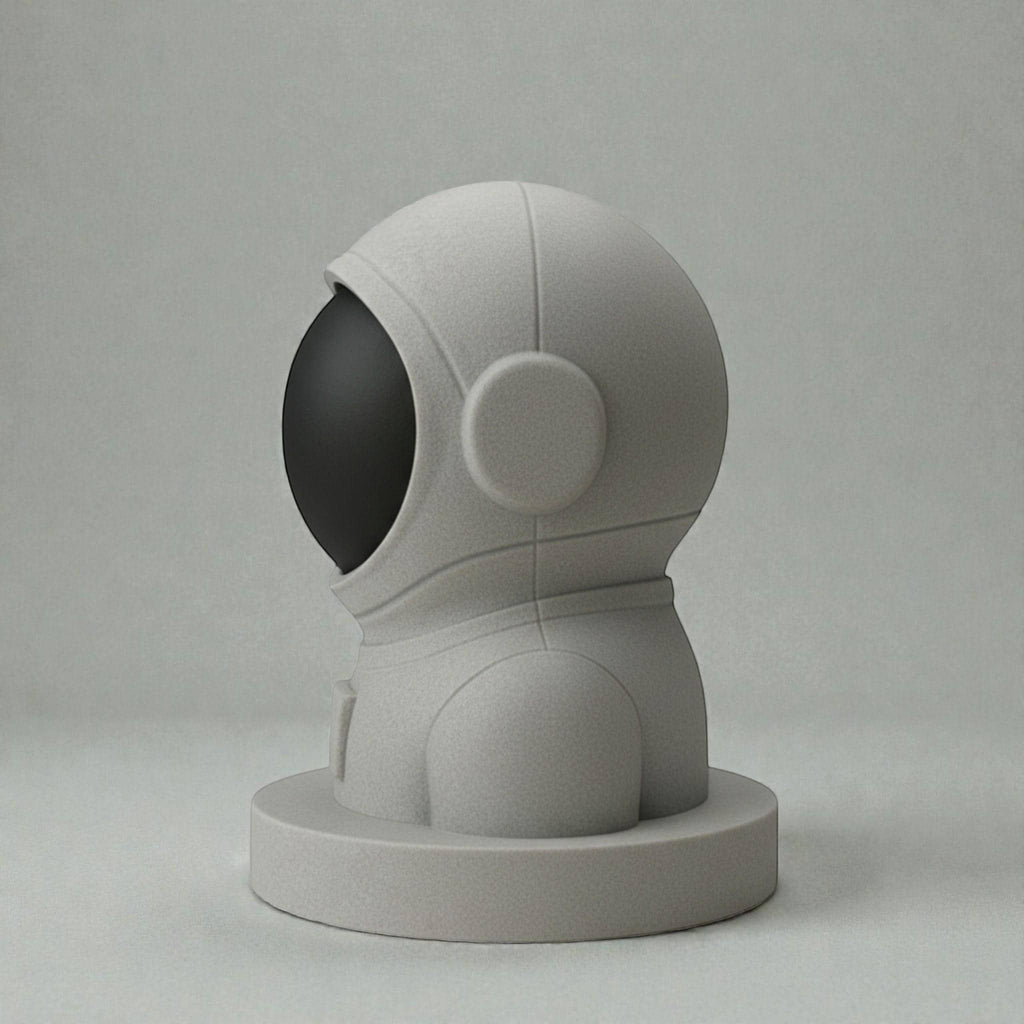 Happy3dWorld white and black astronaut headphone stand with a matte finish for gaming desk decor