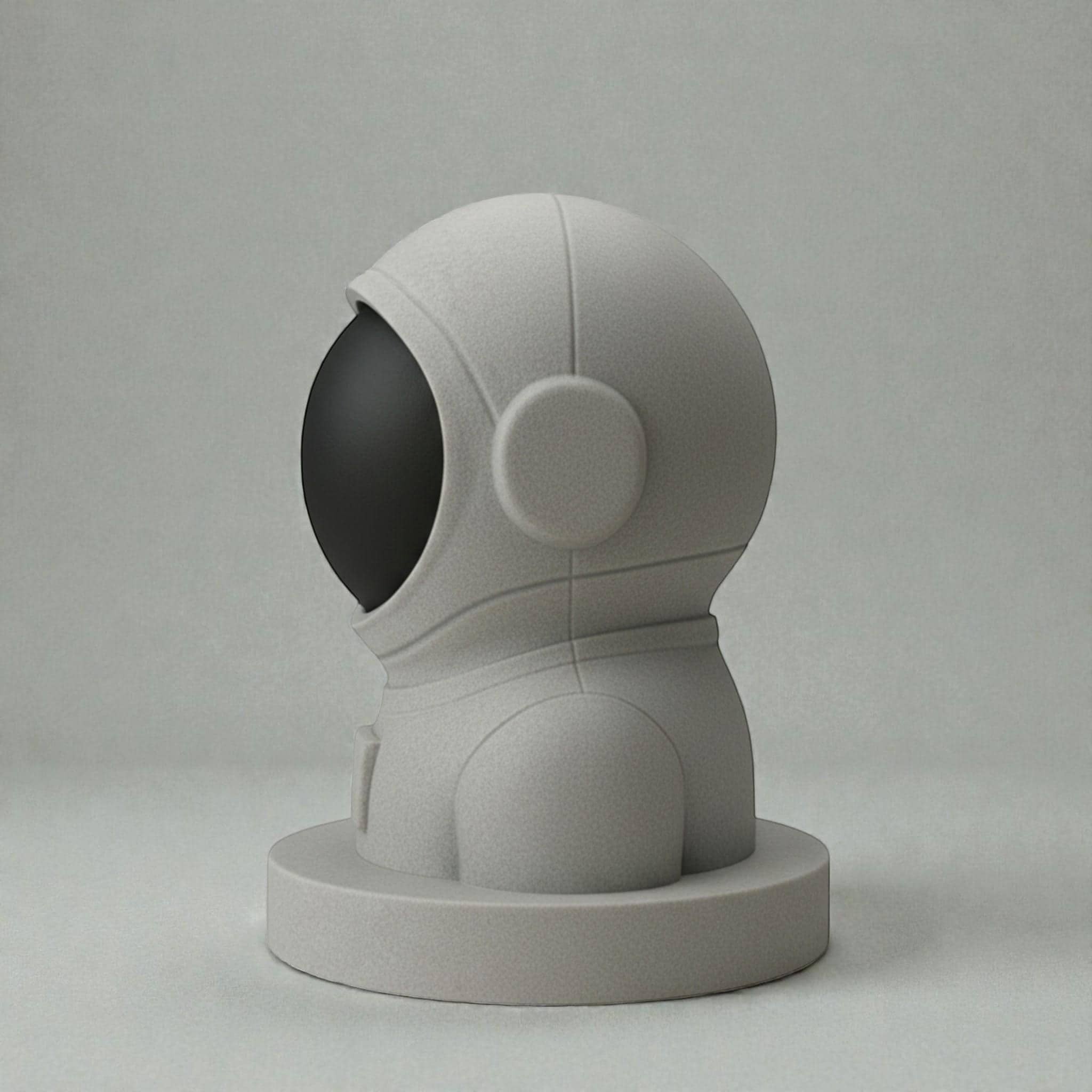 Happy3dWorld white and black astronaut headphone stand with a matte finish for gaming desk decor