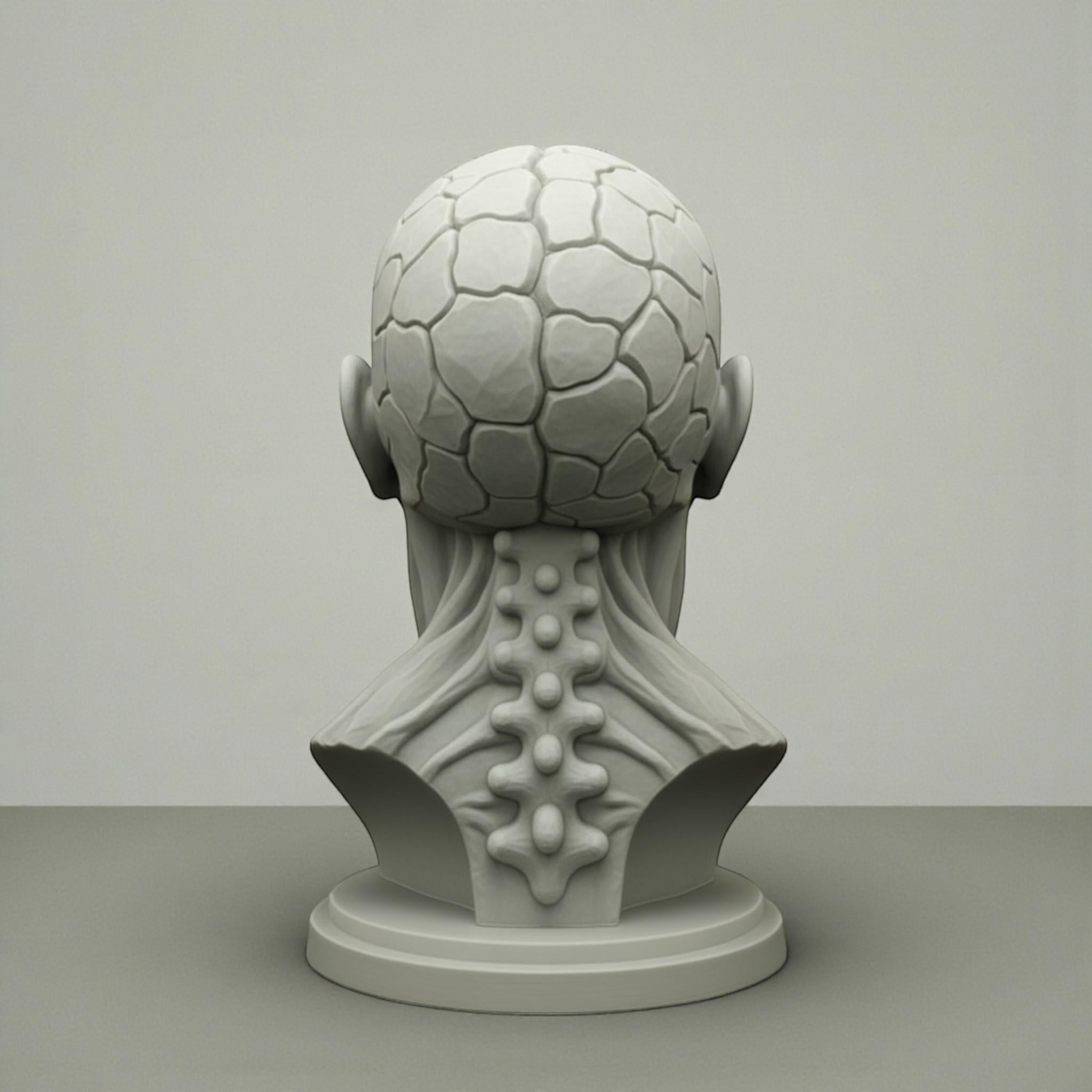 Skeleton Headset Holder – Cyberpunk Gaming Desk Decor – 3D printed headphone stand detail 17