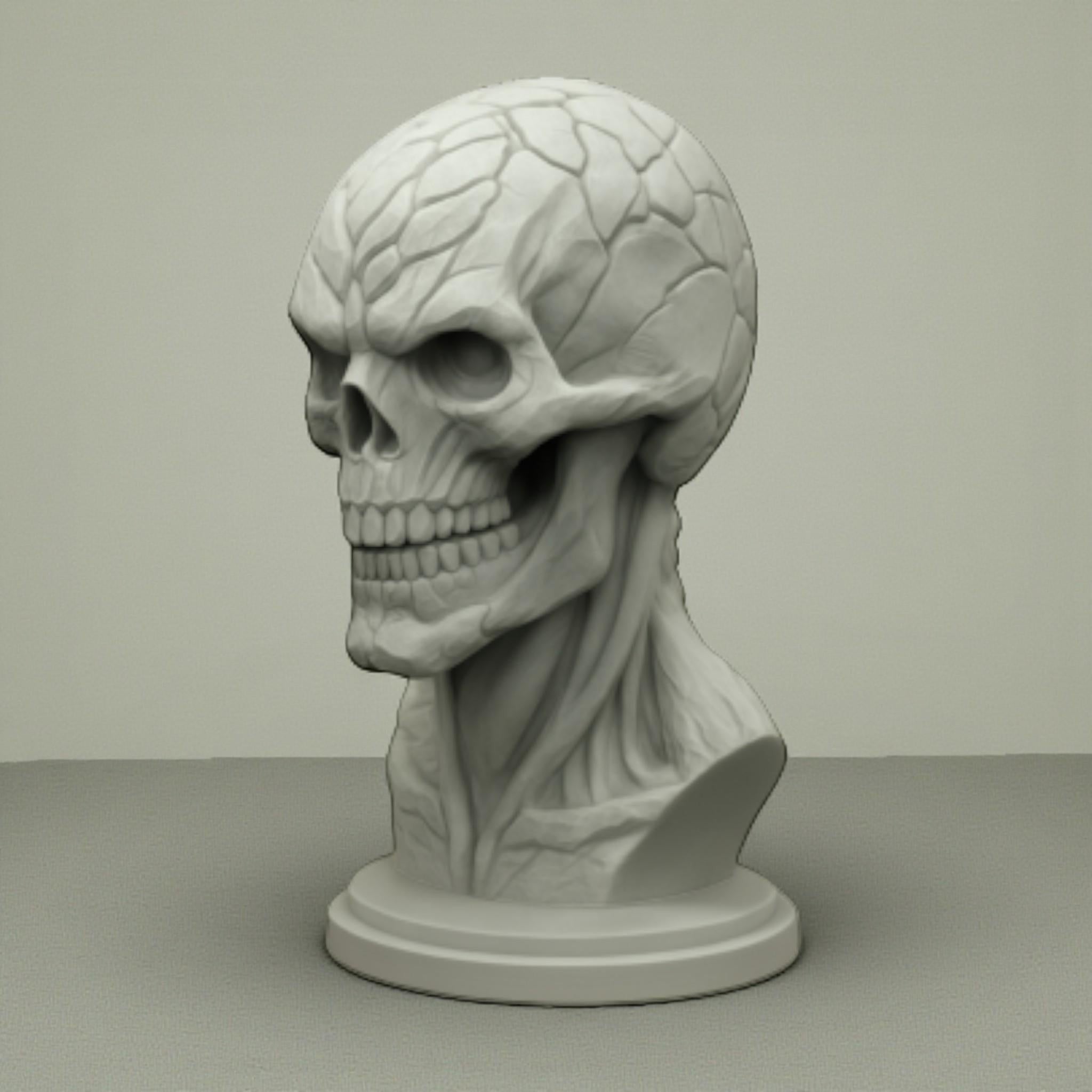 Skeleton Headset Holder – Cyberpunk Gaming Desk Decor – 3D printed headphone stand detail 18