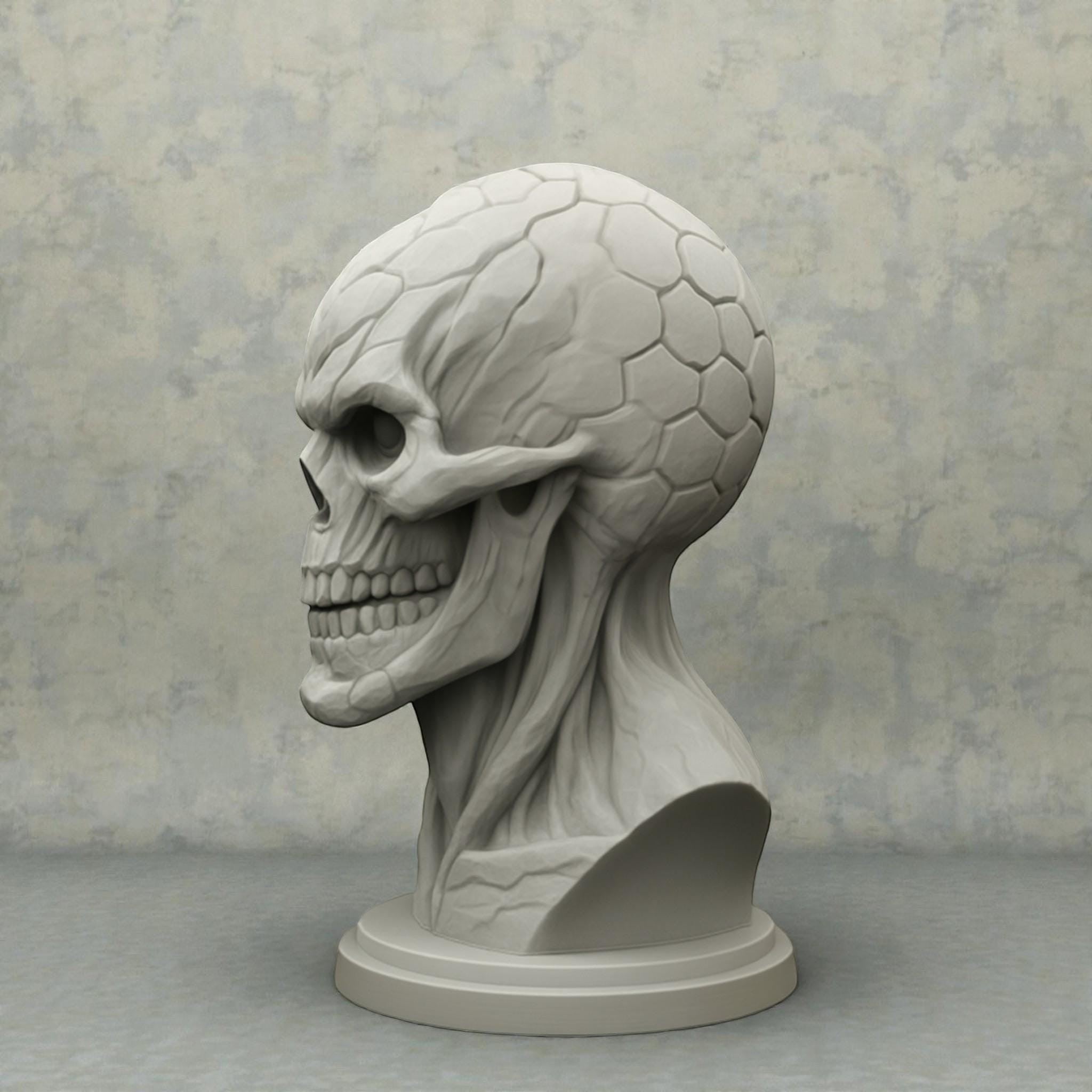 Skeleton Headset Holder – Cyberpunk Gaming Desk Decor – 3D printed headphone stand detail 19