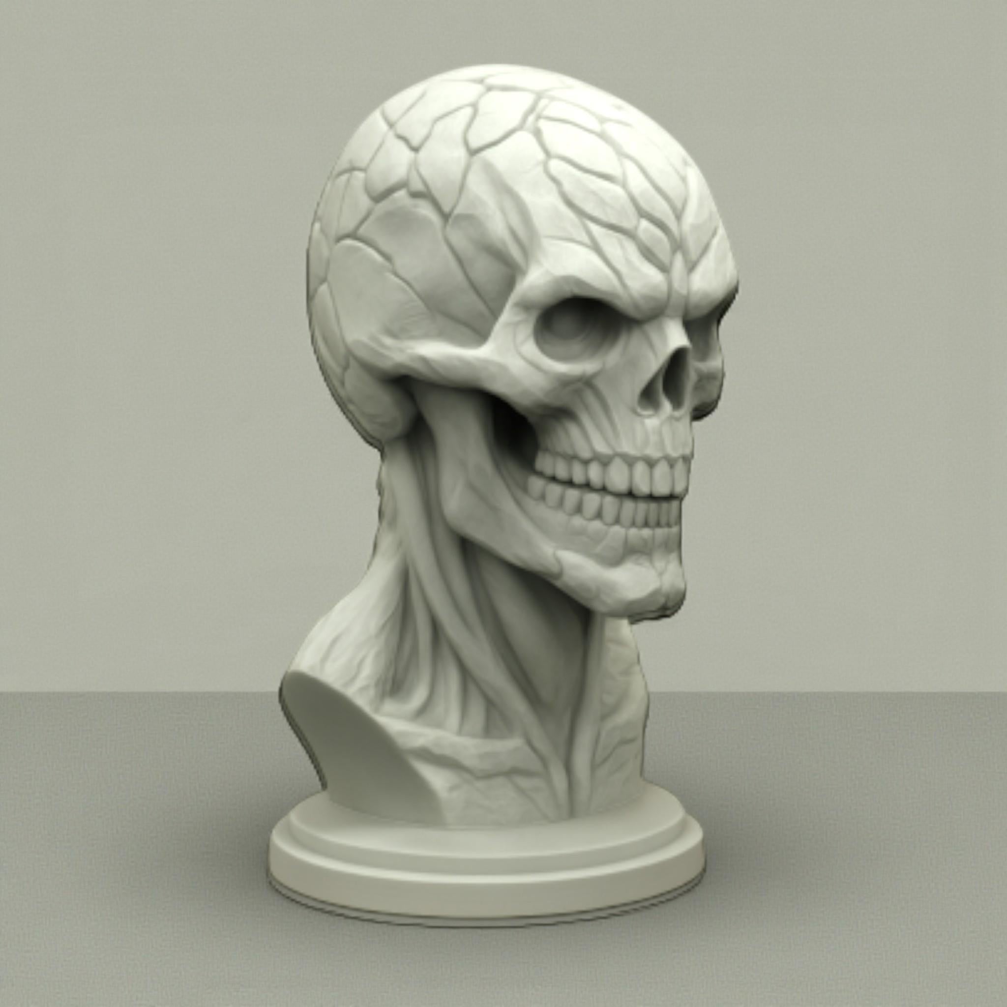 Skeleton Headset Holder – Cyberpunk Gaming Desk Decor – 3D printed headphone stand detail 10