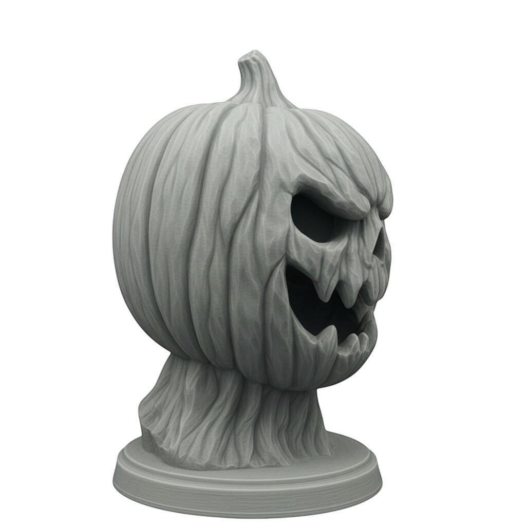 Pumpkin Skull Headphone Stand – Gothic Halloween Decor – 3D printed headphone stand detail 15