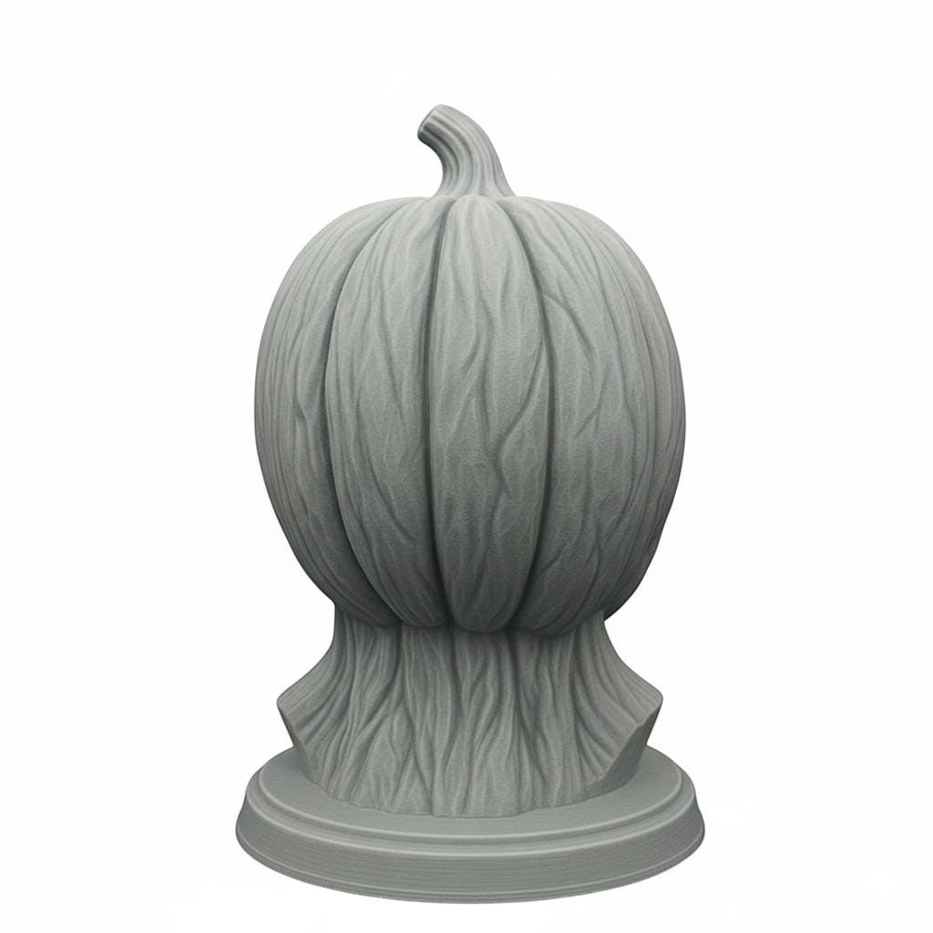 Pumpkin Skull Headphone Stand – Gothic Halloween Decor – 3D printed headphone stand detail 17