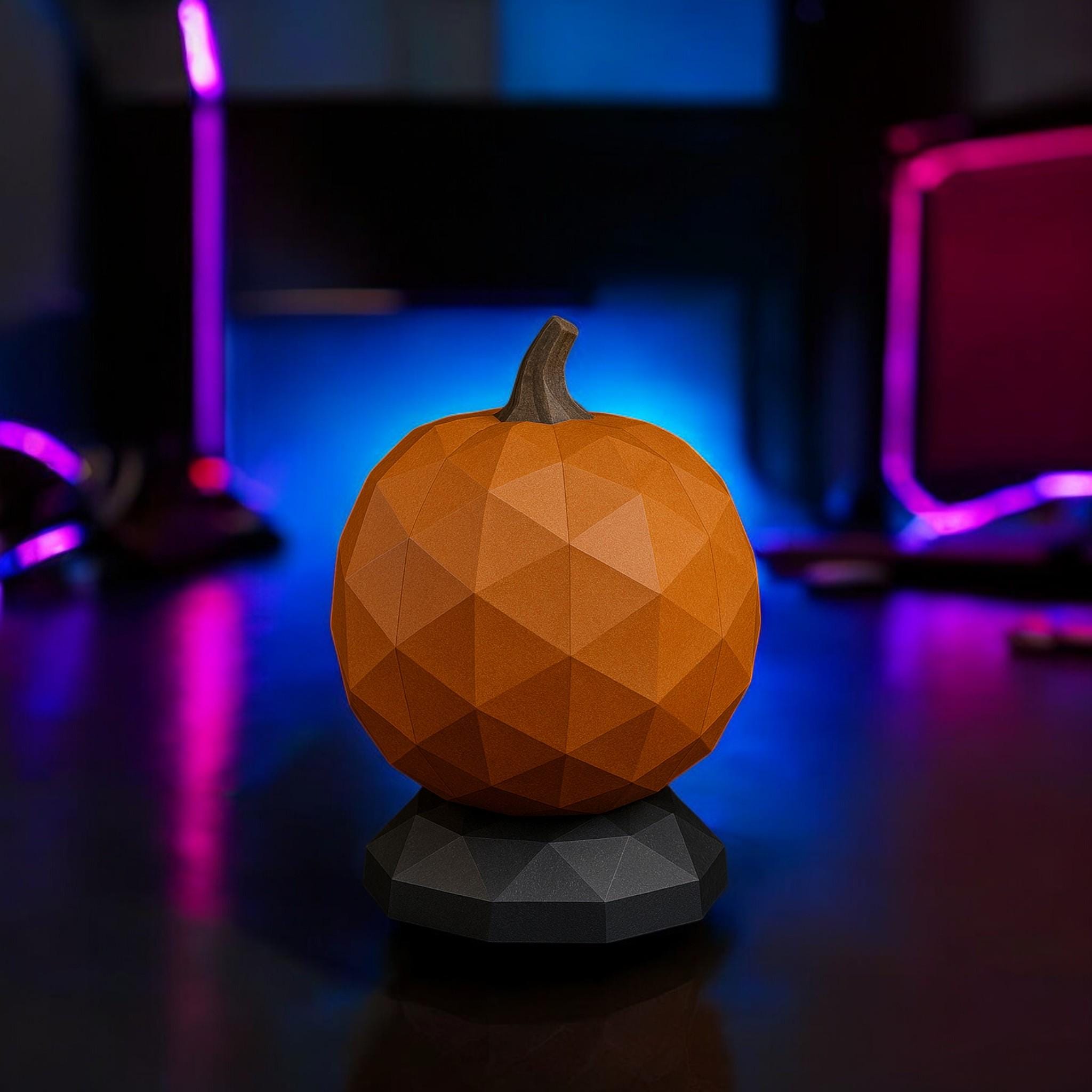 Pumpkin Bust Headphone Stand – 3D Printed Halloween Desk Decor – 3D printed headphone stand detail 11