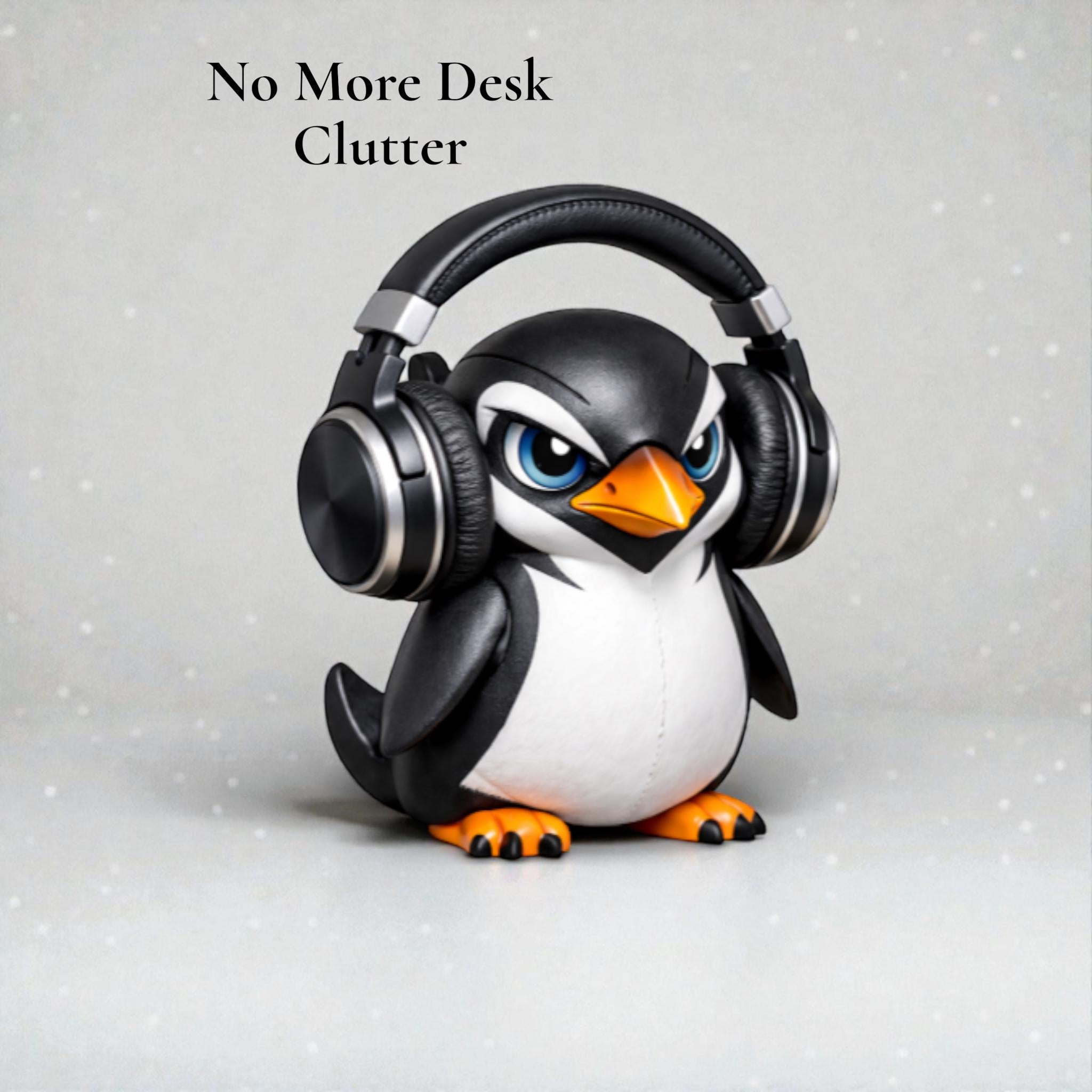 Penguin Headphone Stand, 3D Printed Headset Holder for Gaming Desk – 3D printed headphone stand detail 6