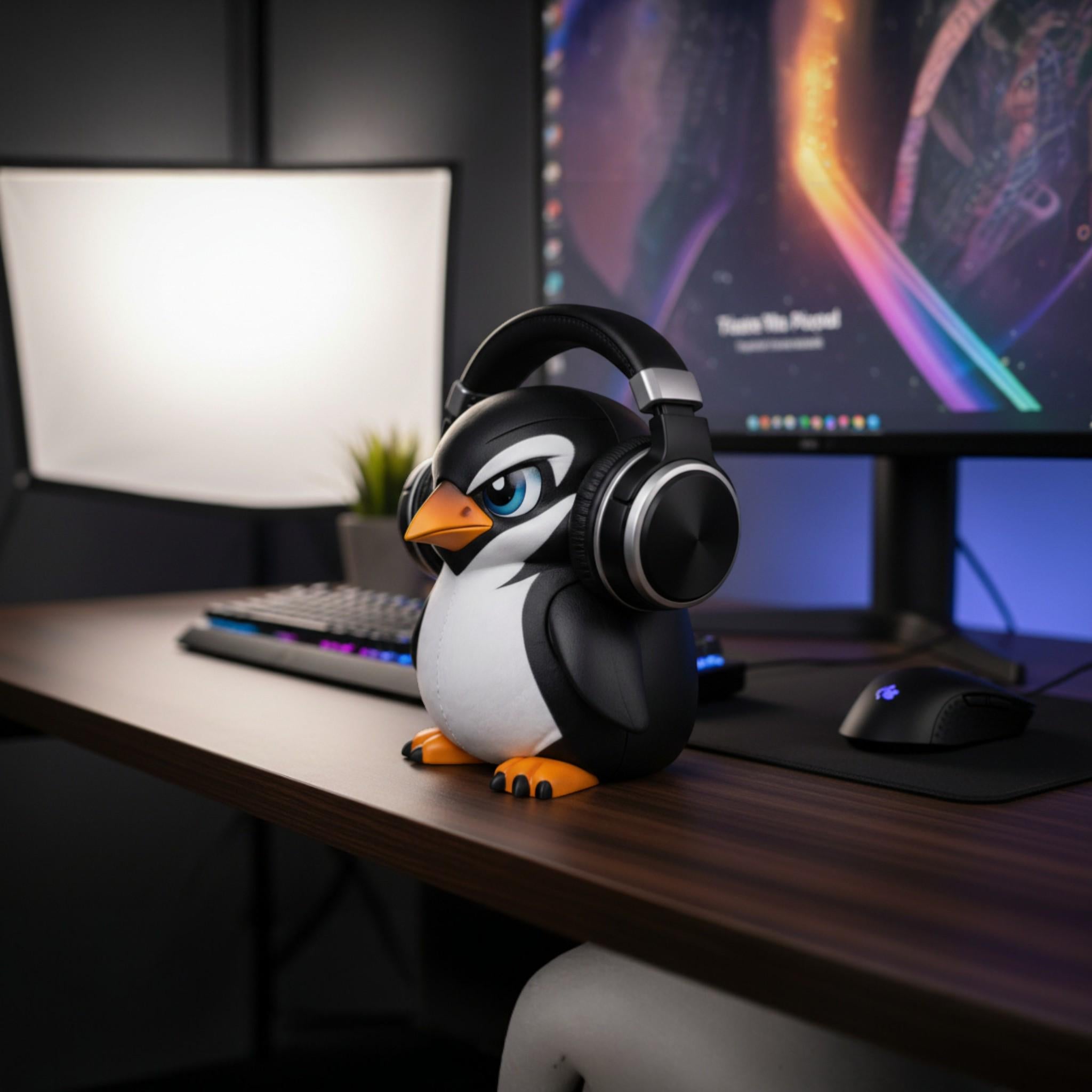 Penguin Headphone Stand, 3D Printed Headset Holder for Gaming Desk – 3D printed headphone stand detail 7