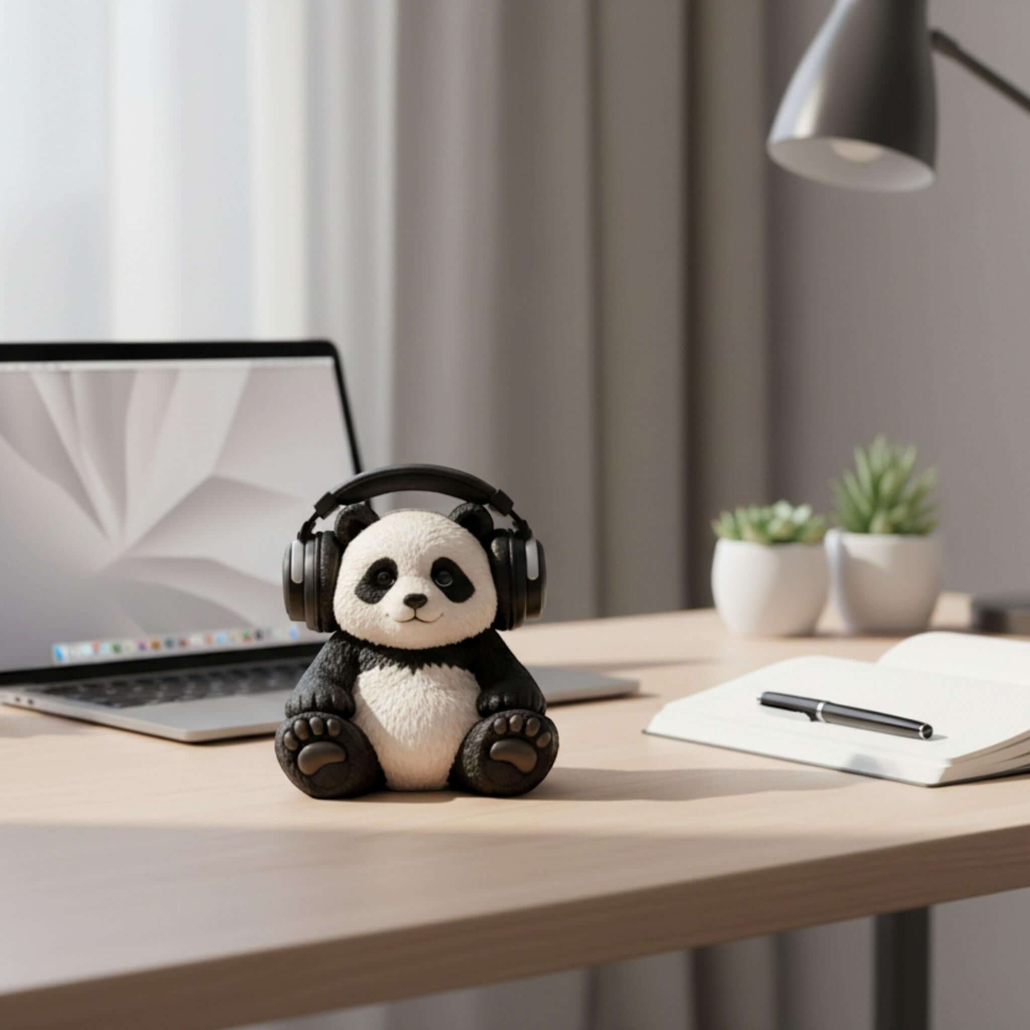 Panda Headphone Stand – 3D Printed Gaming Desk Organizer – 3D printed headphone stand detail 9