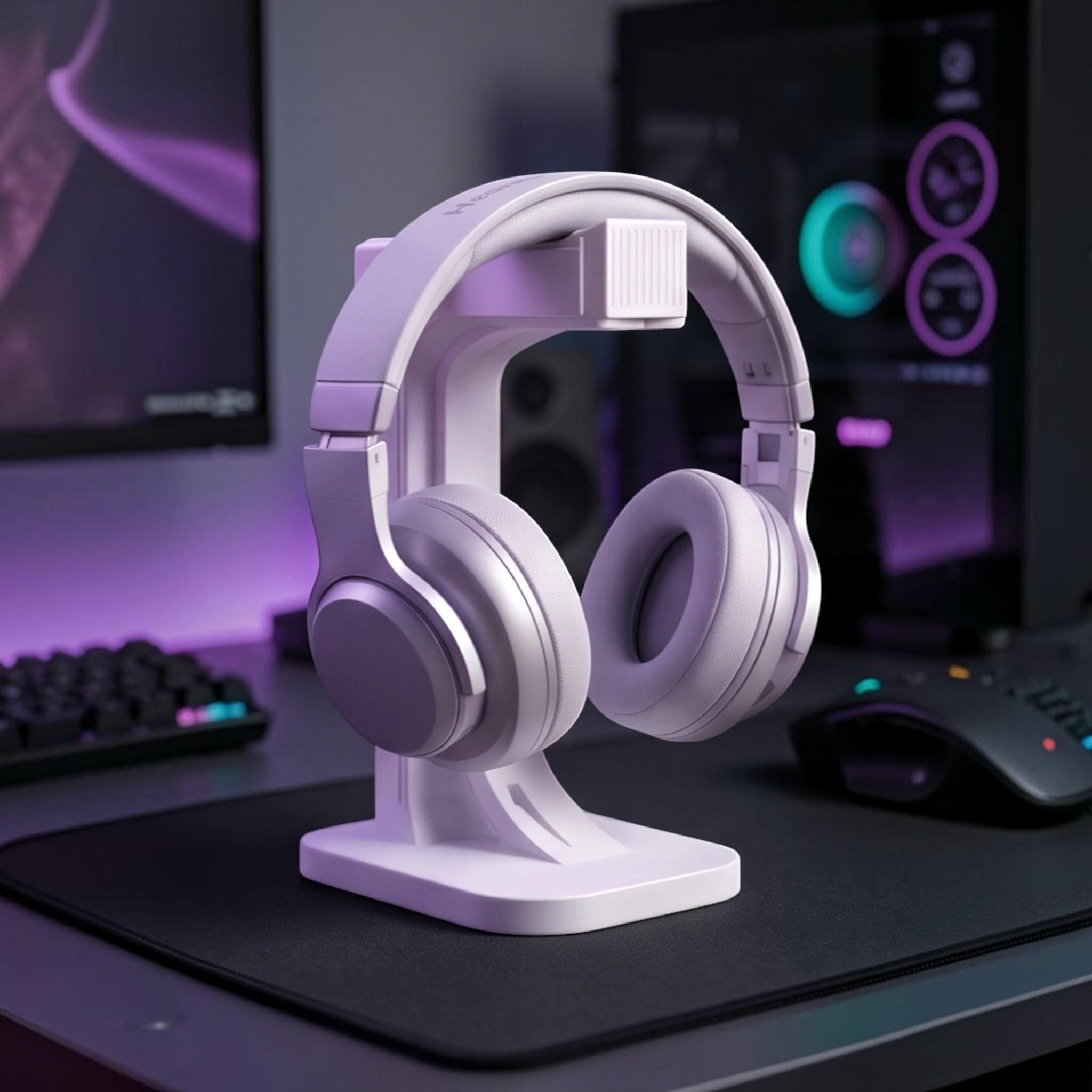 Minimalist Gaming Headset Stand – 3D Printed Desk Organizer – 3D printed headphone stand detail 3