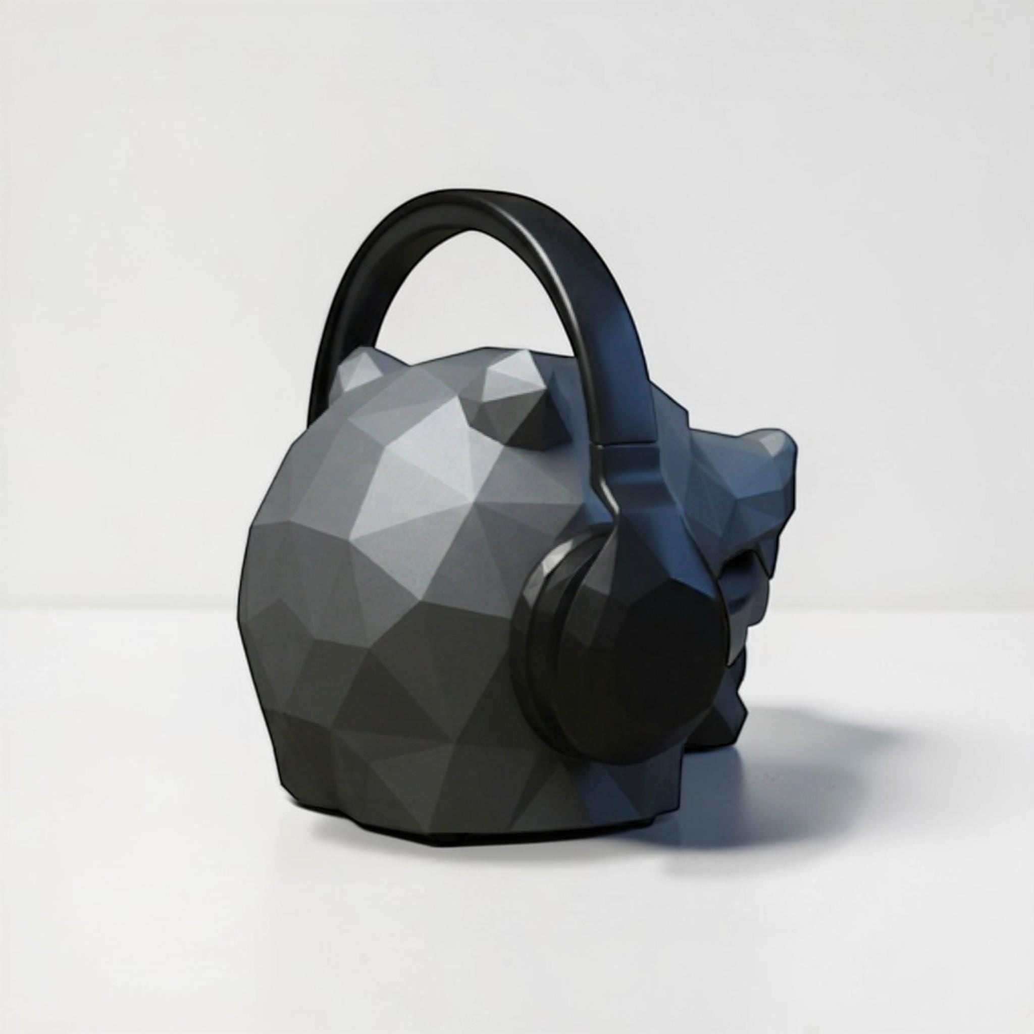 Low-Poly Bear Headphone Holder – Modern Desk Decor – 3D printed headphone stand detail 12