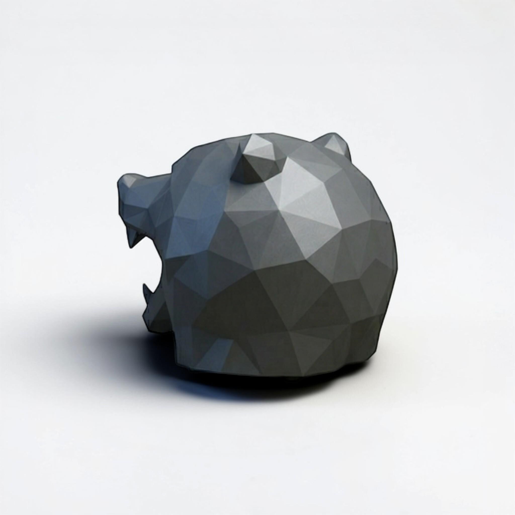 Low-Poly Bear Headphone Holder – Modern Desk Decor – 3D printed headphone stand detail 15