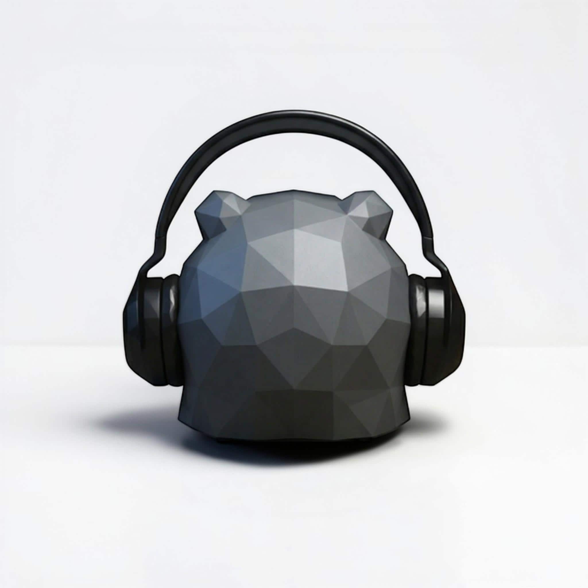 Low-Poly Bear Headphone Holder – Modern Desk Decor – 3D printed headphone stand detail 10