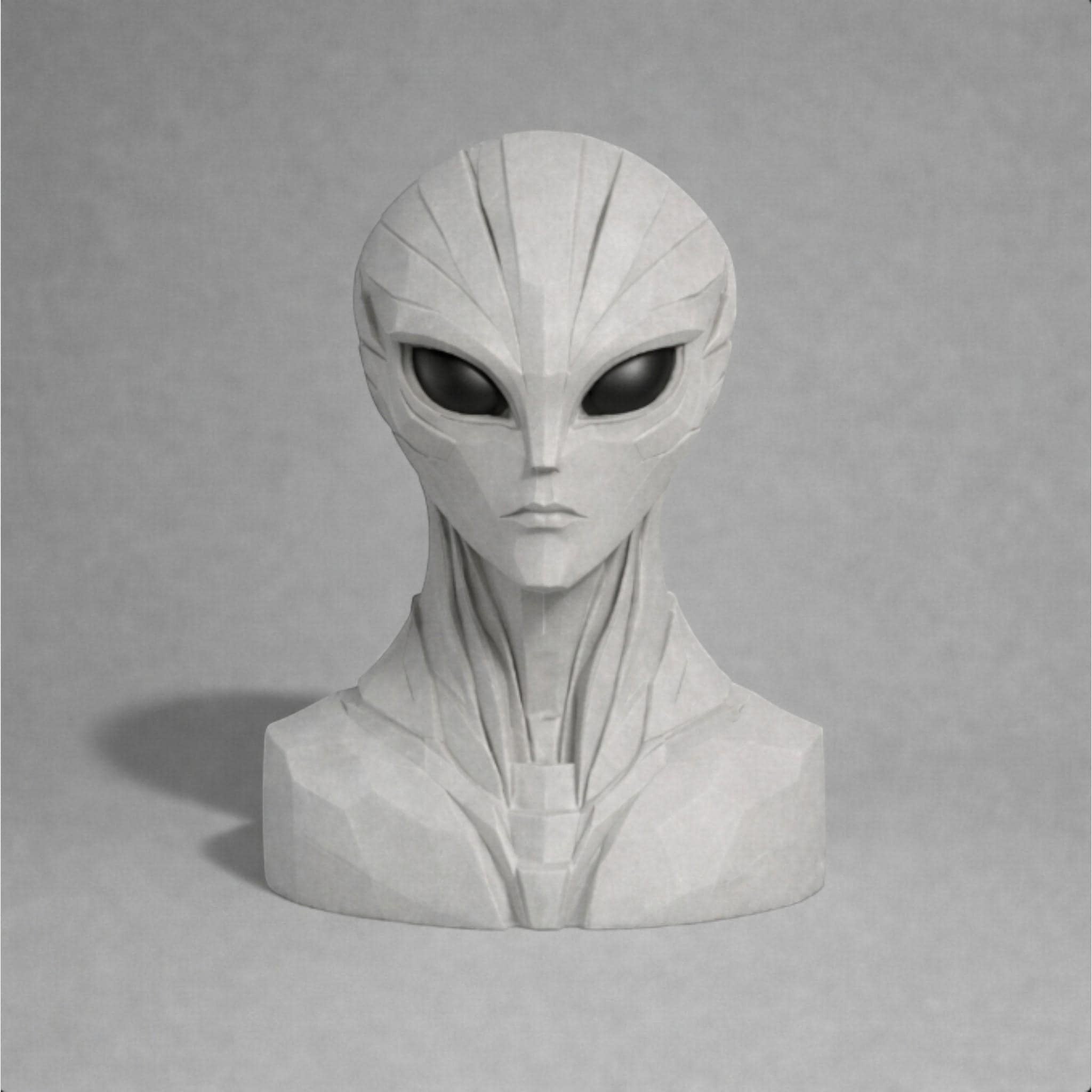 Alien Bust Headphone Stand - Sci Fi Headset Holder & Gamer Desk Decor – 3D printed headphone stand detail 14