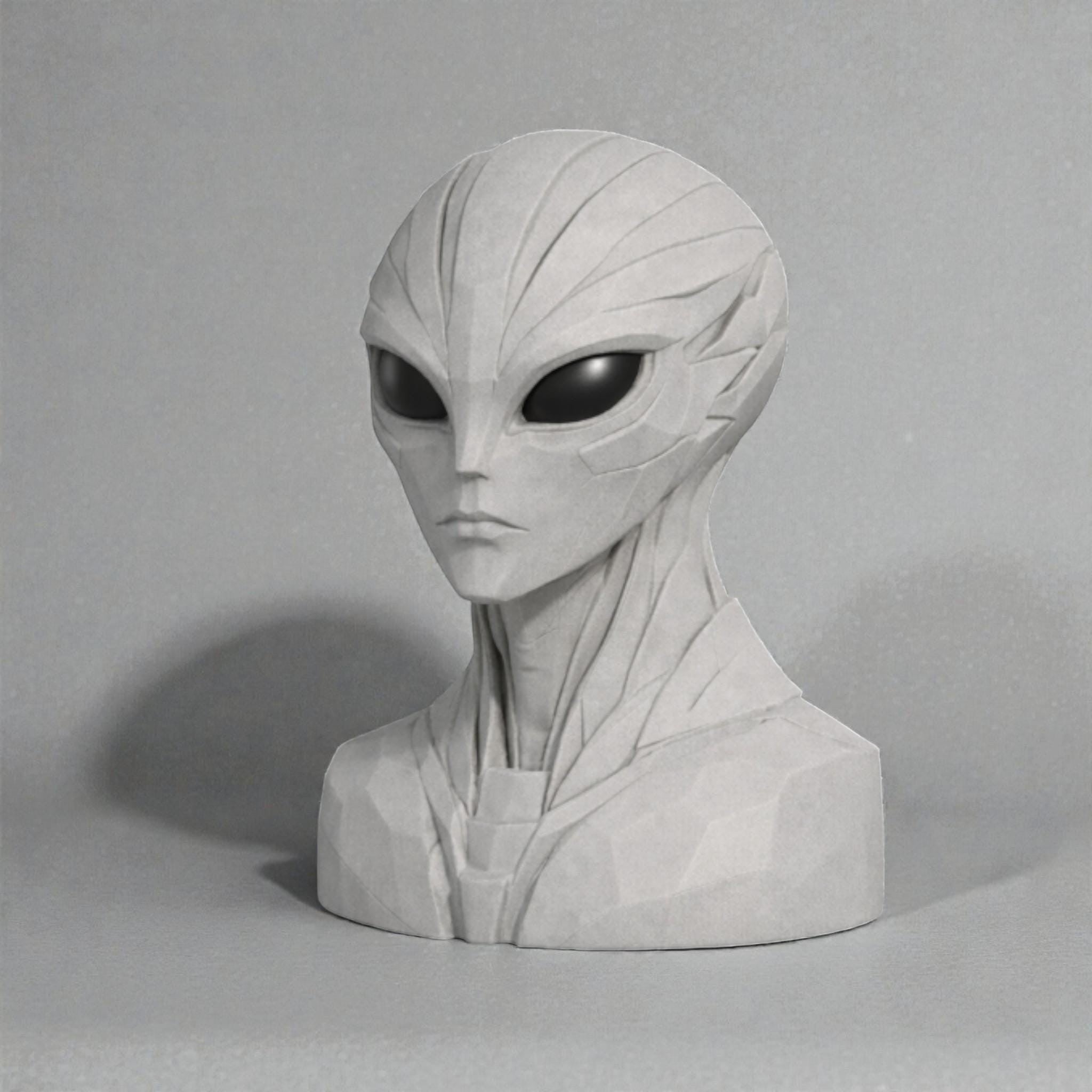 Alien Bust Headphone Stand - Sci Fi Headset Holder & Gamer Desk Decor – 3D printed headphone stand detail 15