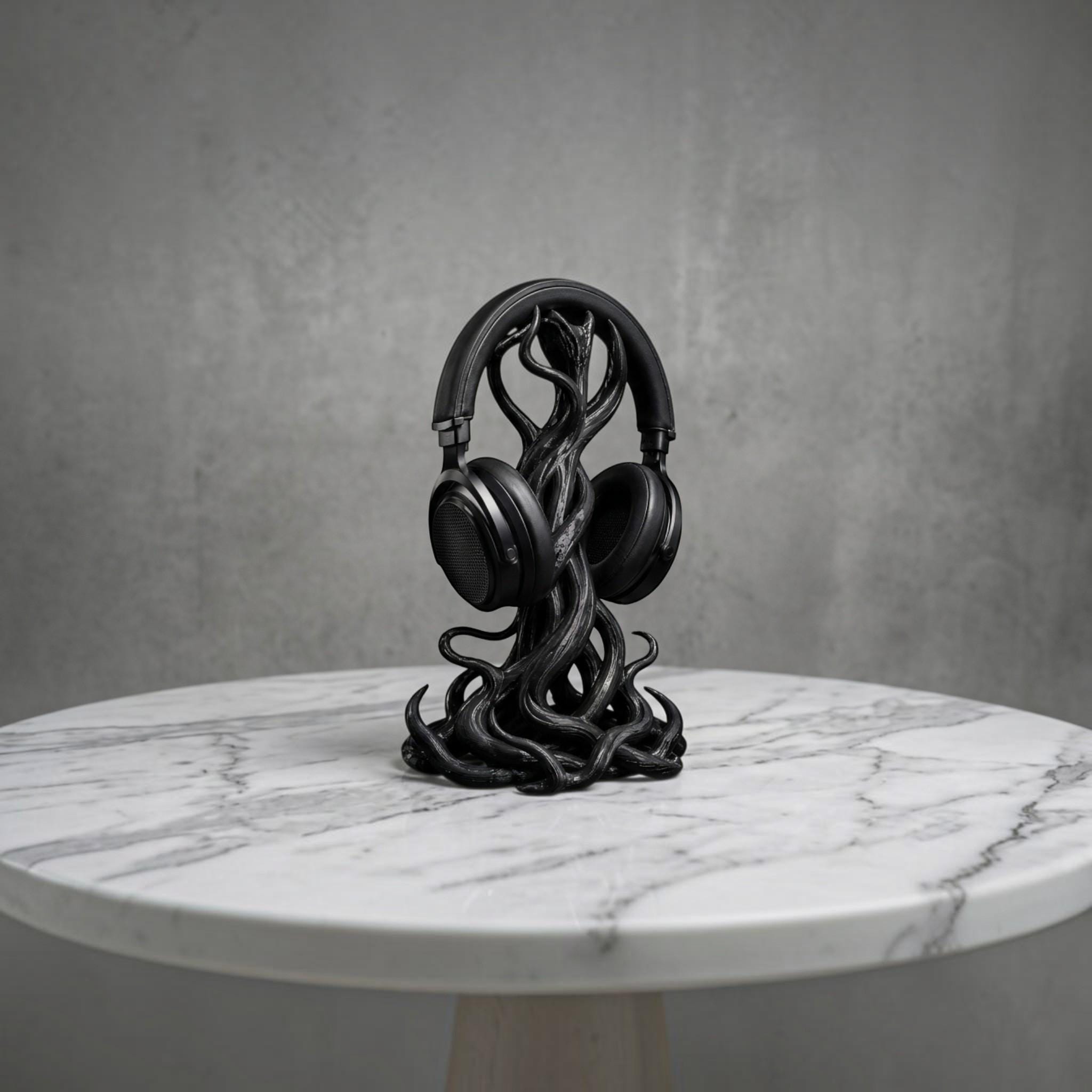 Gothic Tentacle Headphone Stand – Artistic 3D Printed Desk Organizer – 3D printed headphone stand detail 7