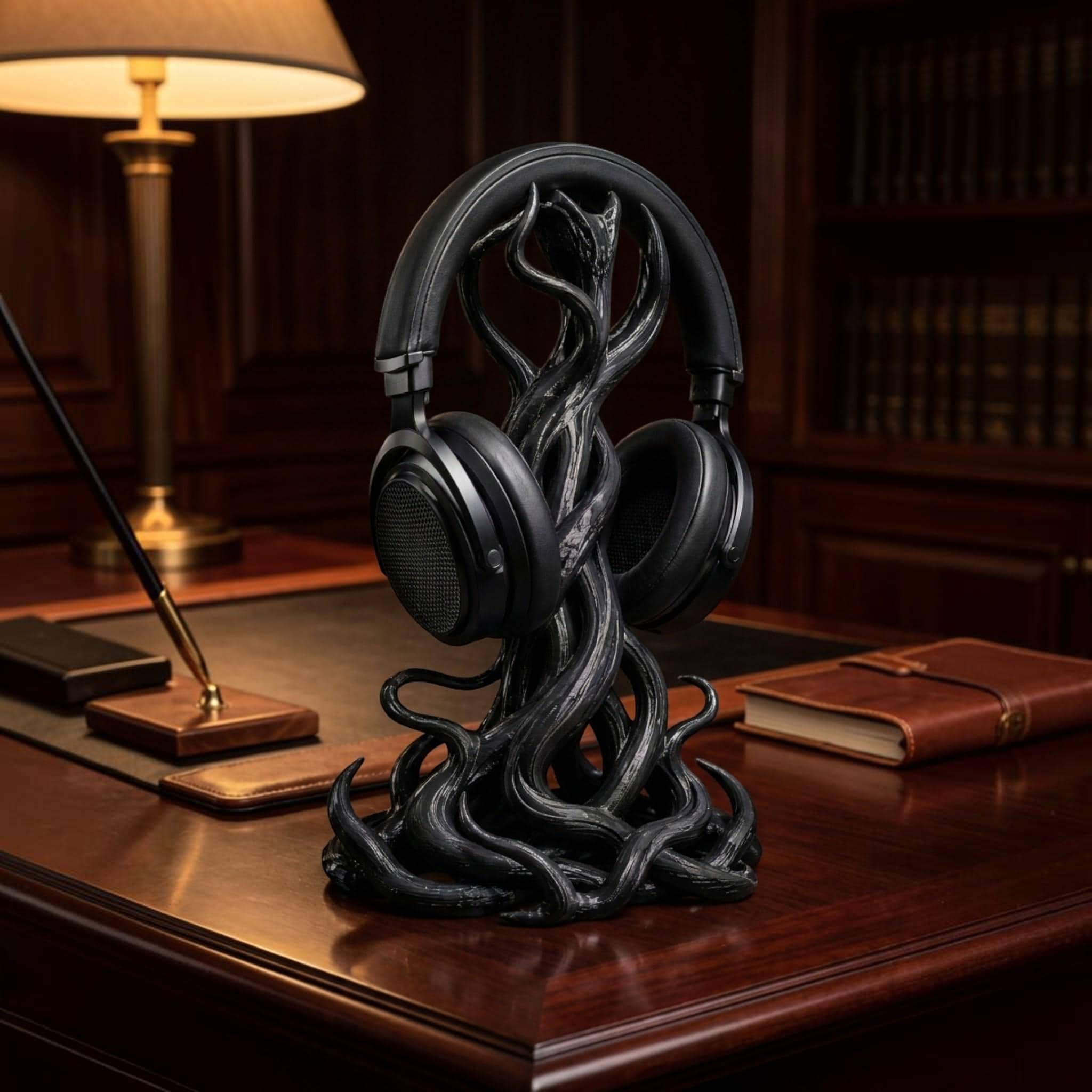 Gothic Tentacle Headphone Stand – Artistic 3D Printed Desk Organizer – 3D printed headphone stand detail 10
