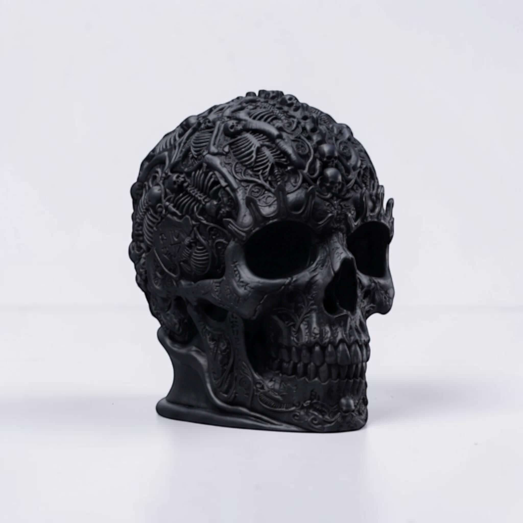Gothic Skull Headphone Holder – Baroque Ornamental Desk Stand – 3D printed headphone stand detail 11
