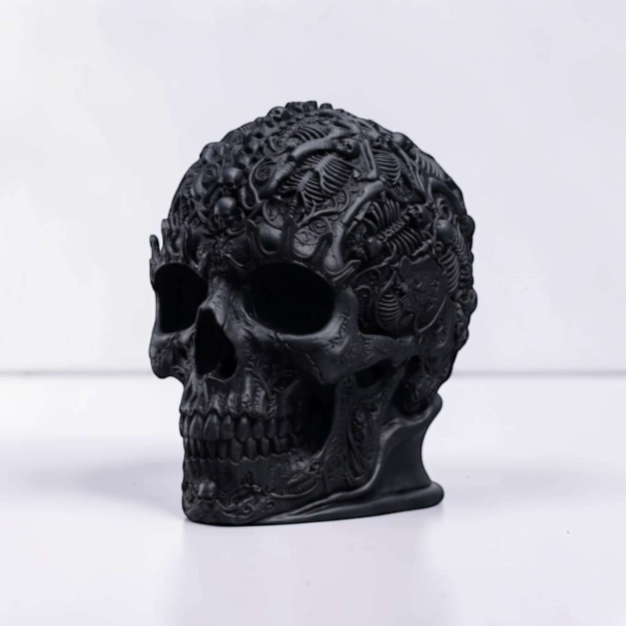Gothic Skull Headphone Holder – Baroque Ornamental Desk Stand – 3D printed headphone stand detail 12
