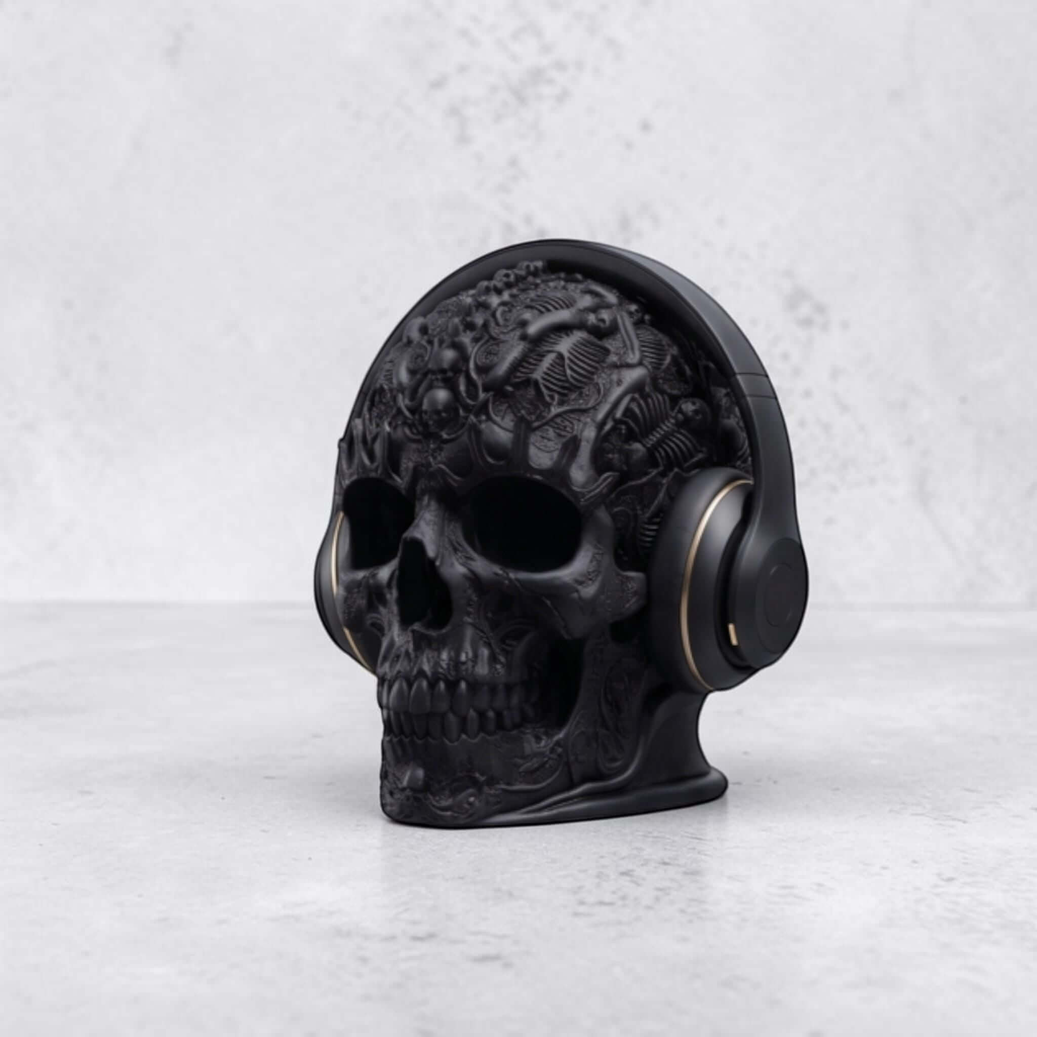 Gothic Skull Headphone Holder – Baroque Ornamental Desk Stand – 3D printed headphone stand detail 15