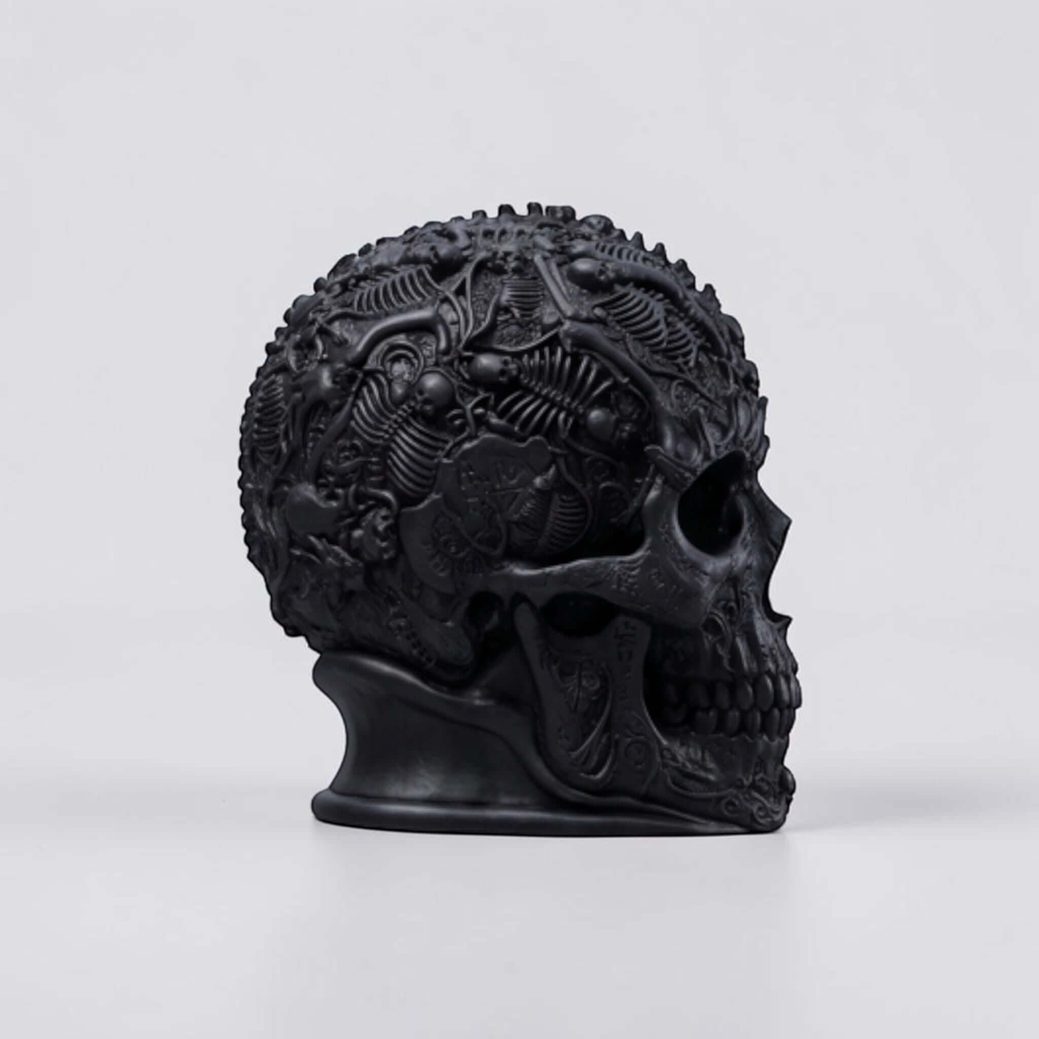 Gothic Skull Headphone Holder – Baroque Ornamental Desk Stand – 3D printed headphone stand detail 16