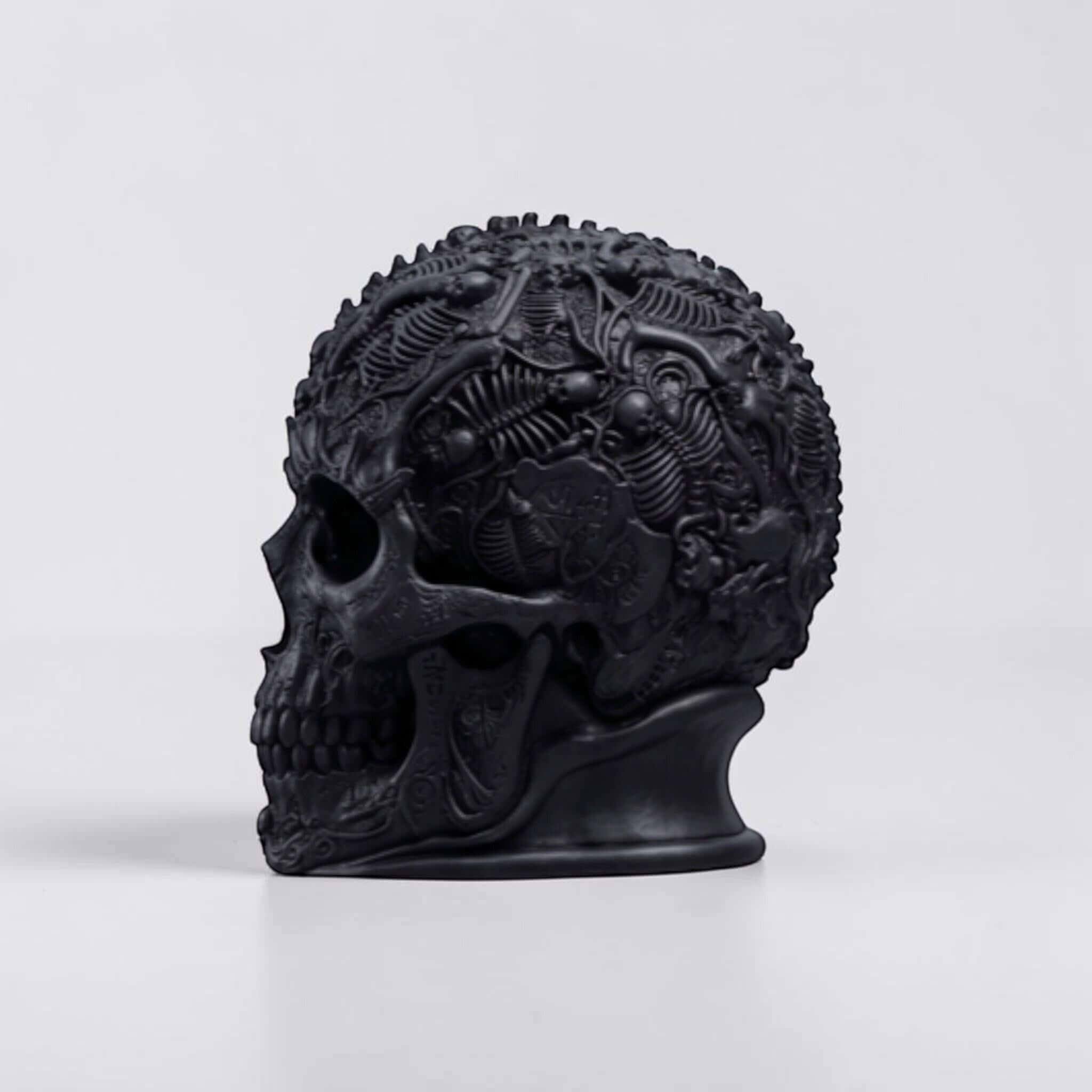 Gothic Skull Headphone Holder – Baroque Ornamental Desk Stand – 3D printed headphone stand detail 17