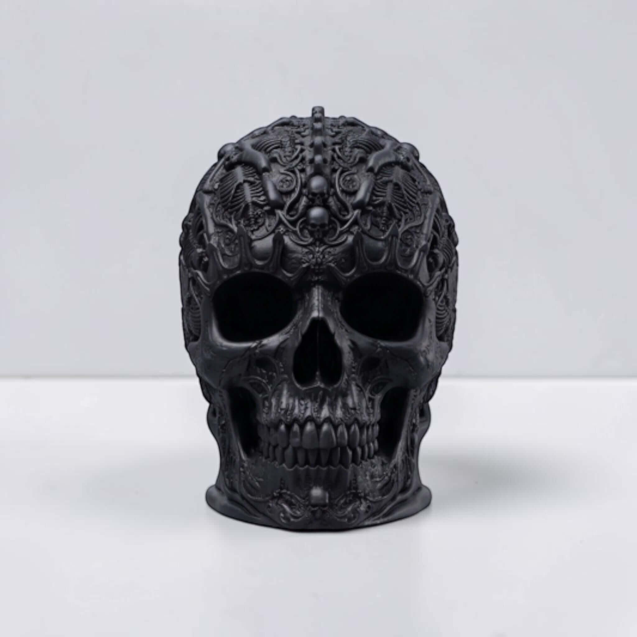 Gothic Skull Headphone Holder – Baroque Ornamental Desk Stand – 3D printed headphone stand detail 19