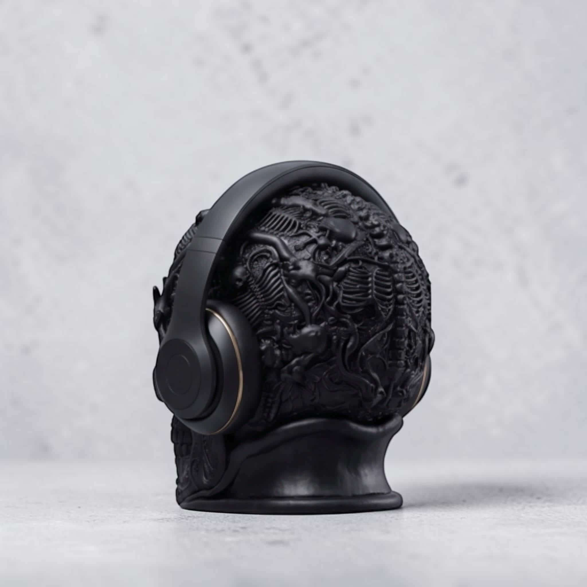 Gothic Skull Headphone Holder – Baroque Ornamental Desk Stand – 3D printed headphone stand detail 8
