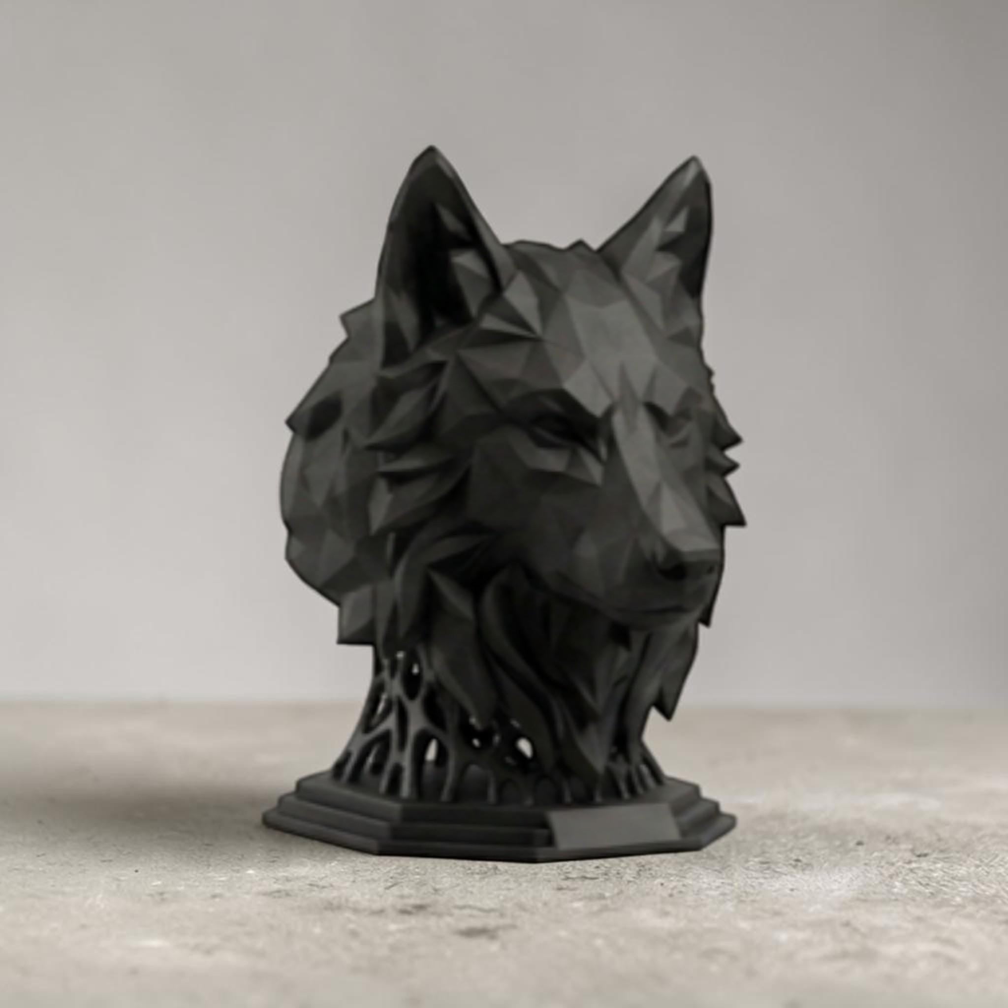 Geometric Wolf Headphone Stand – Hexagonal Base, Multi-Color Edition – 3D printed headphone stand detail 6