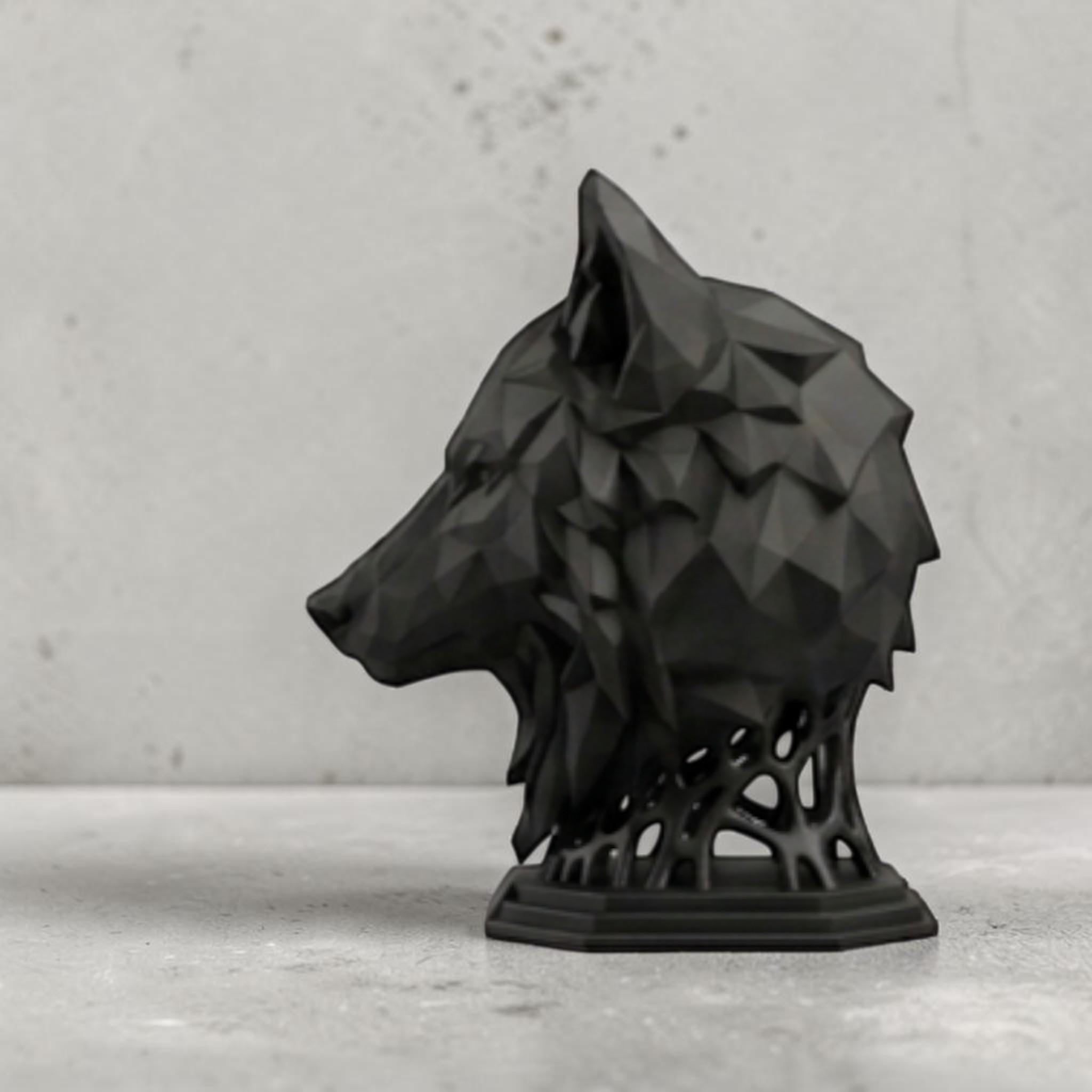Geometric Wolf Headphone Stand – Hexagonal Base, Multi-Color Edition – 3D printed headphone stand detail 9