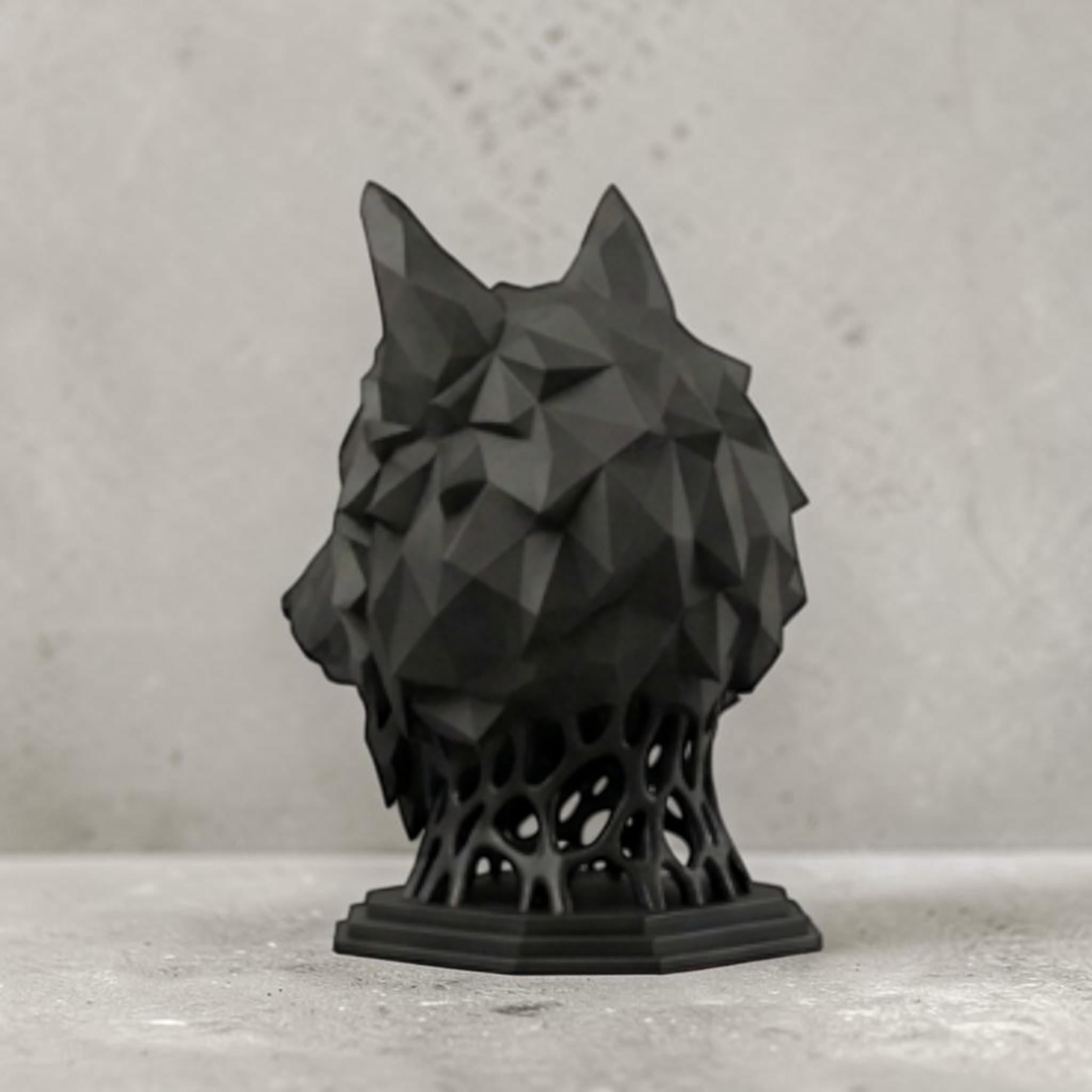 Geometric Wolf Headphone Stand – Hexagonal Base, Multi-Color Edition – 3D printed headphone stand detail 10