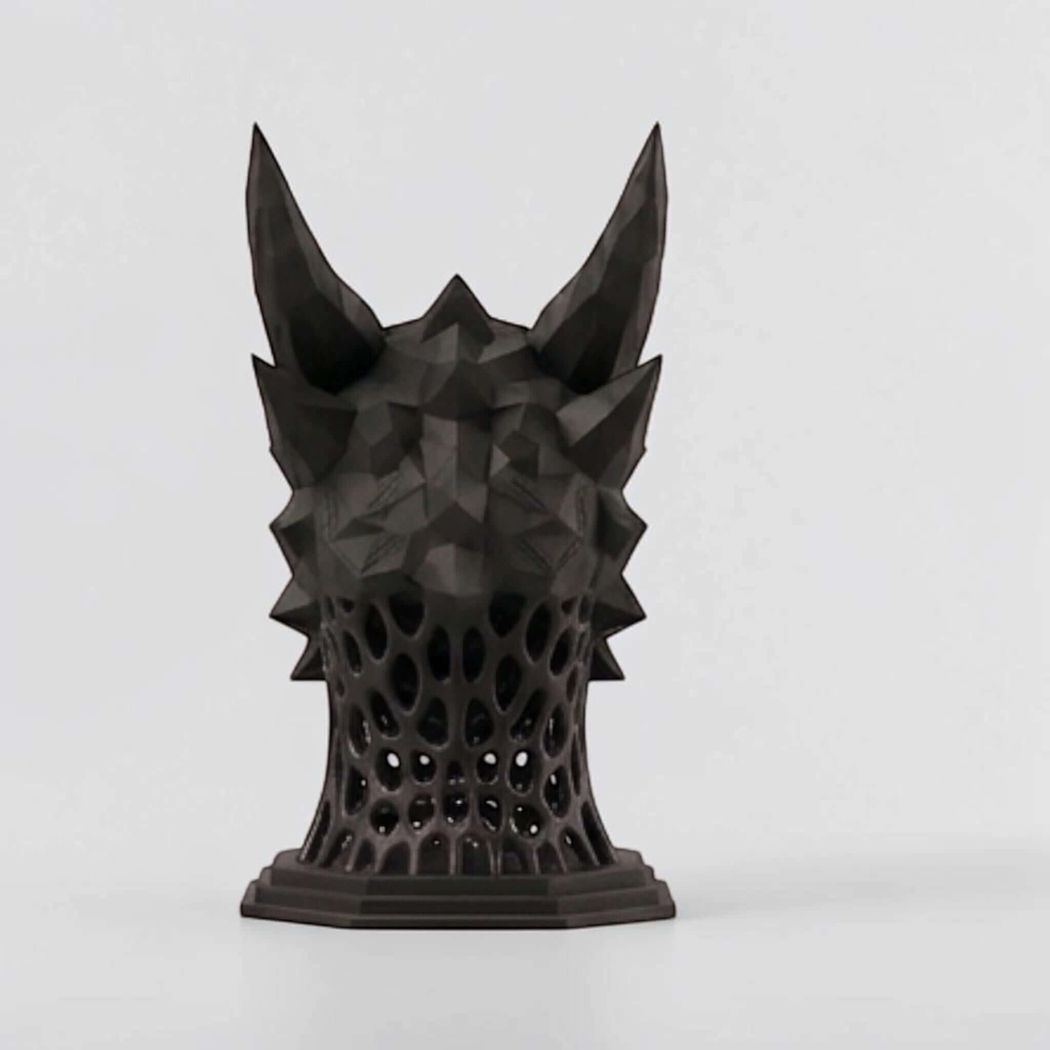Geometric Dragon Headphone Stand – Matte Black Minimalist Edition – 3D printed headphone stand detail 5