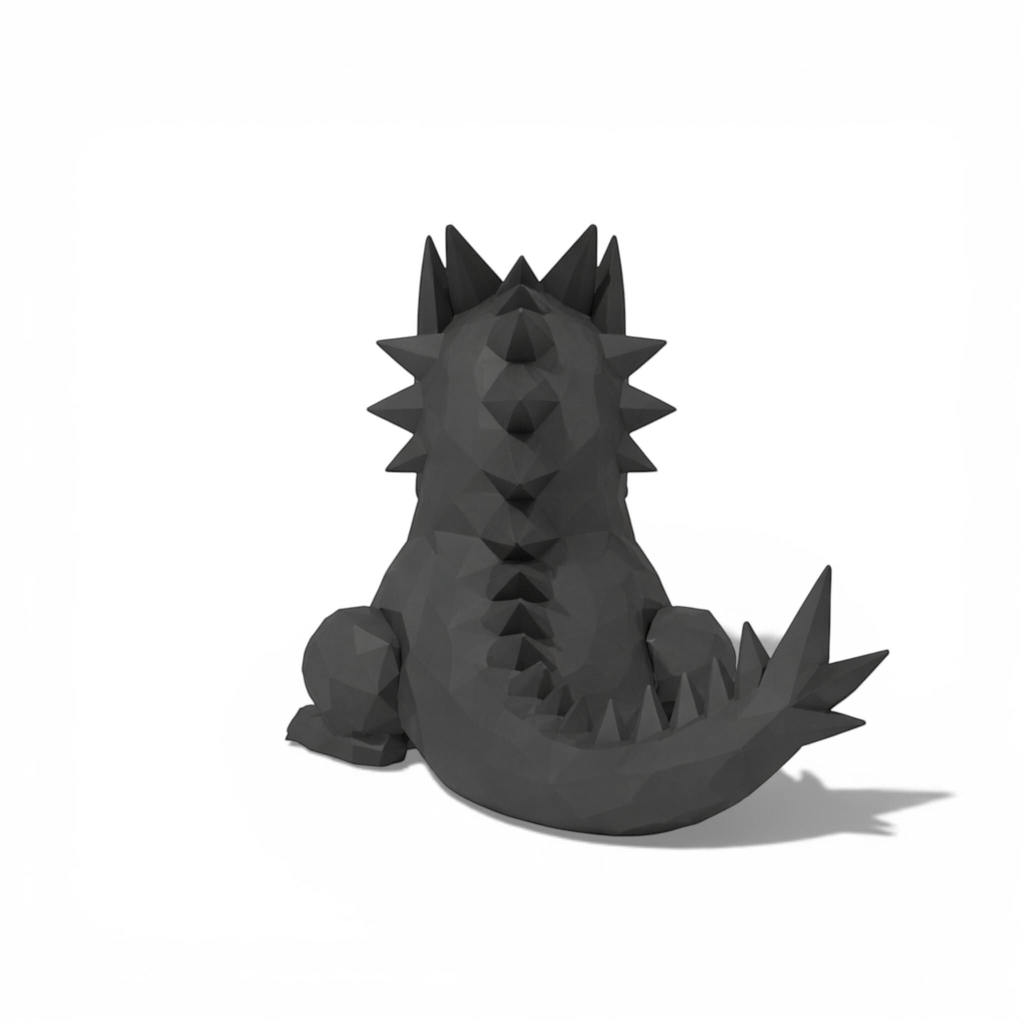 Geometric Dragon Headphone Stand – RGB-Ready Low-Poly Sculpture – 3D printed headphone stand detail 8