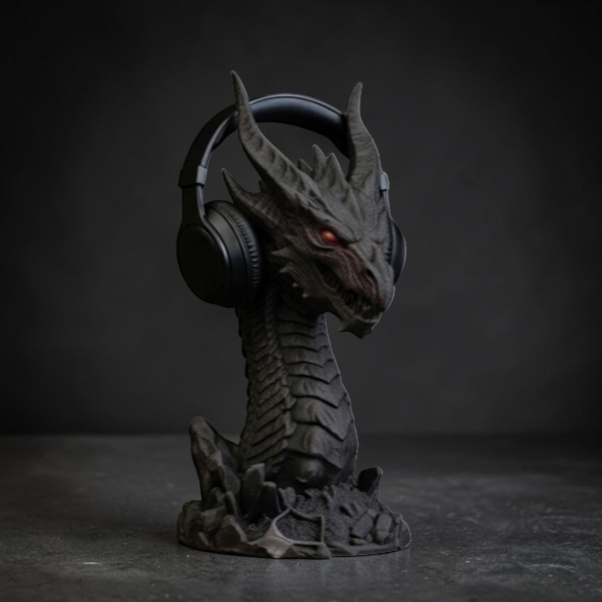Dragon Headset Holder – Gothic 3D Printed Gaming Desk Stand – 3D printed headphone stand detail 7