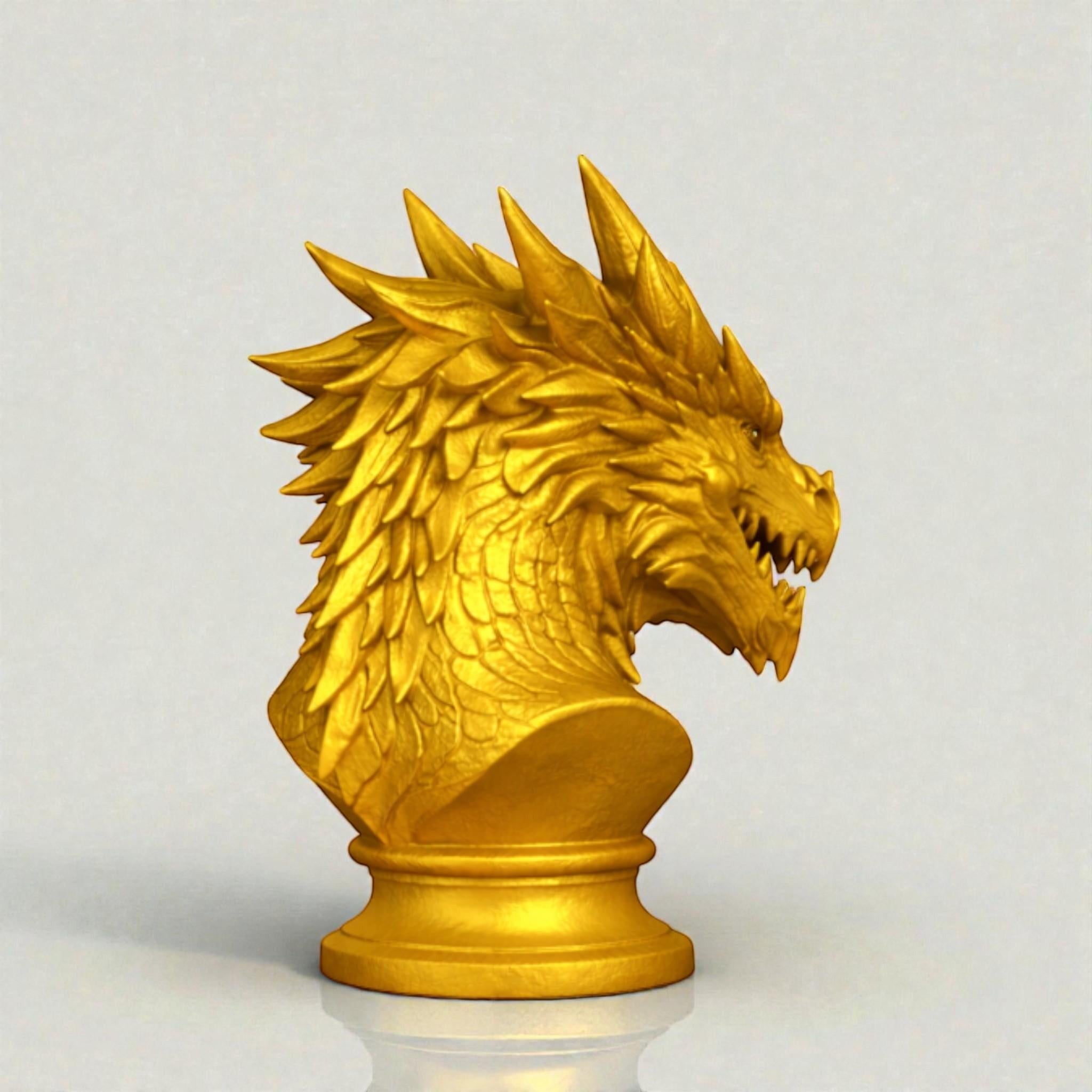 Dragon Bust Headphone Stand – Fantasy Gaming Desk Organizer – 3D printed headphone stand detail 13