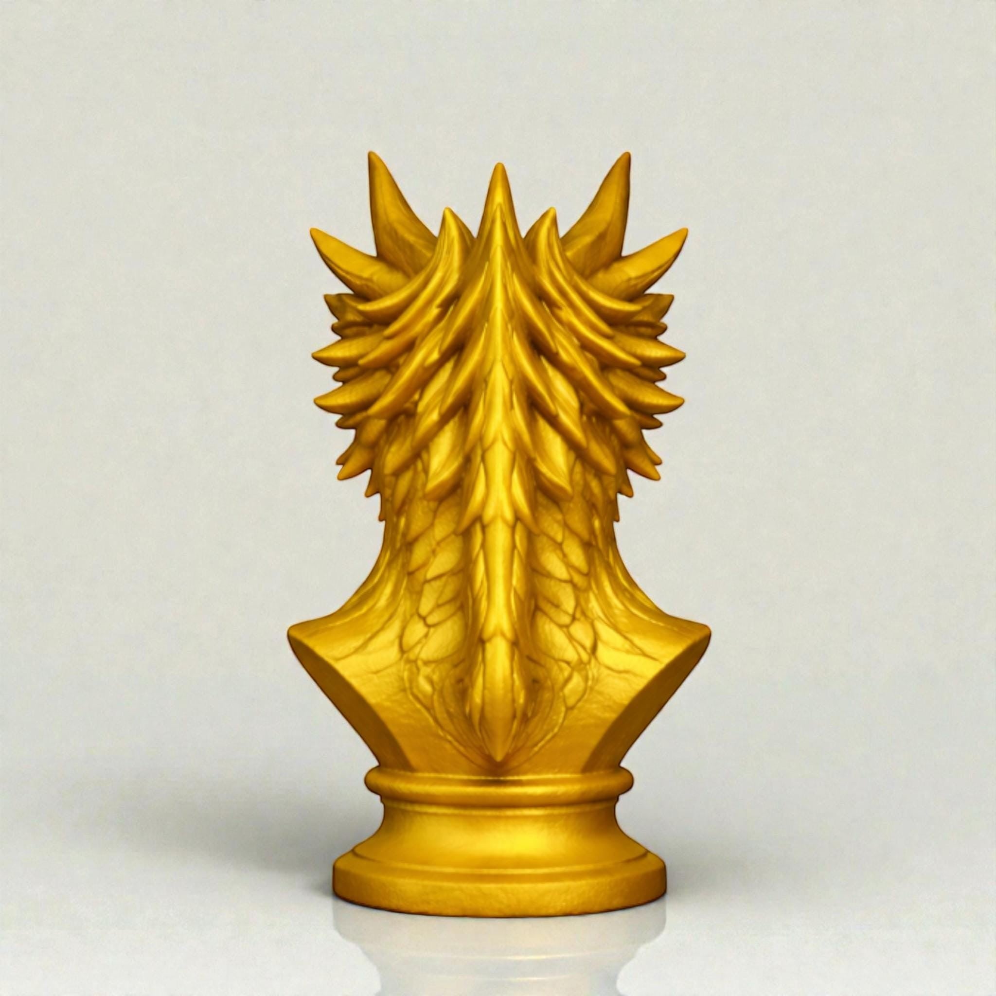 Dragon Bust Headphone Stand – Fantasy Gaming Desk Organizer – 3D printed headphone stand detail 15