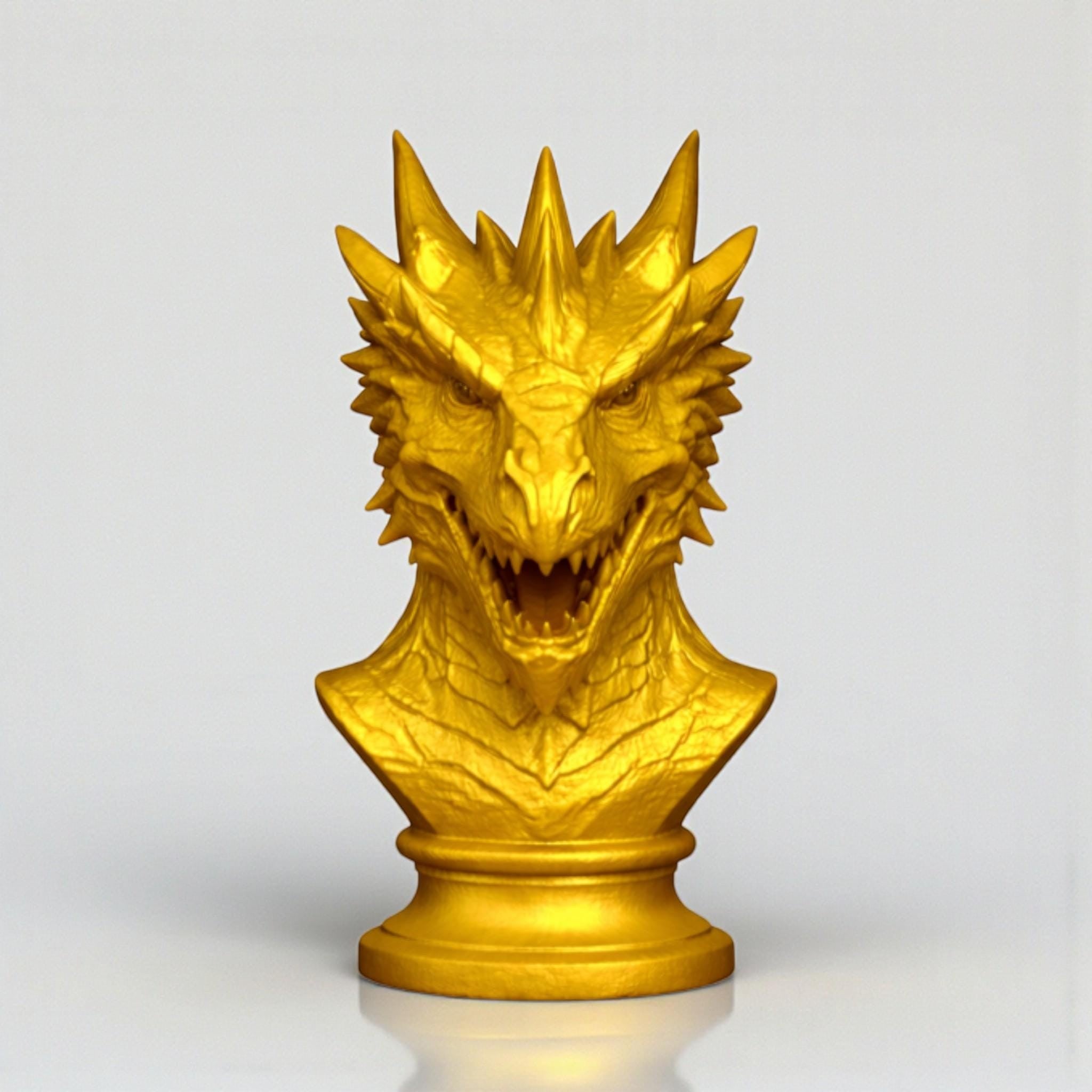 Dragon Bust Headphone Stand – Fantasy Gaming Desk Organizer – 3D printed headphone stand detail 16