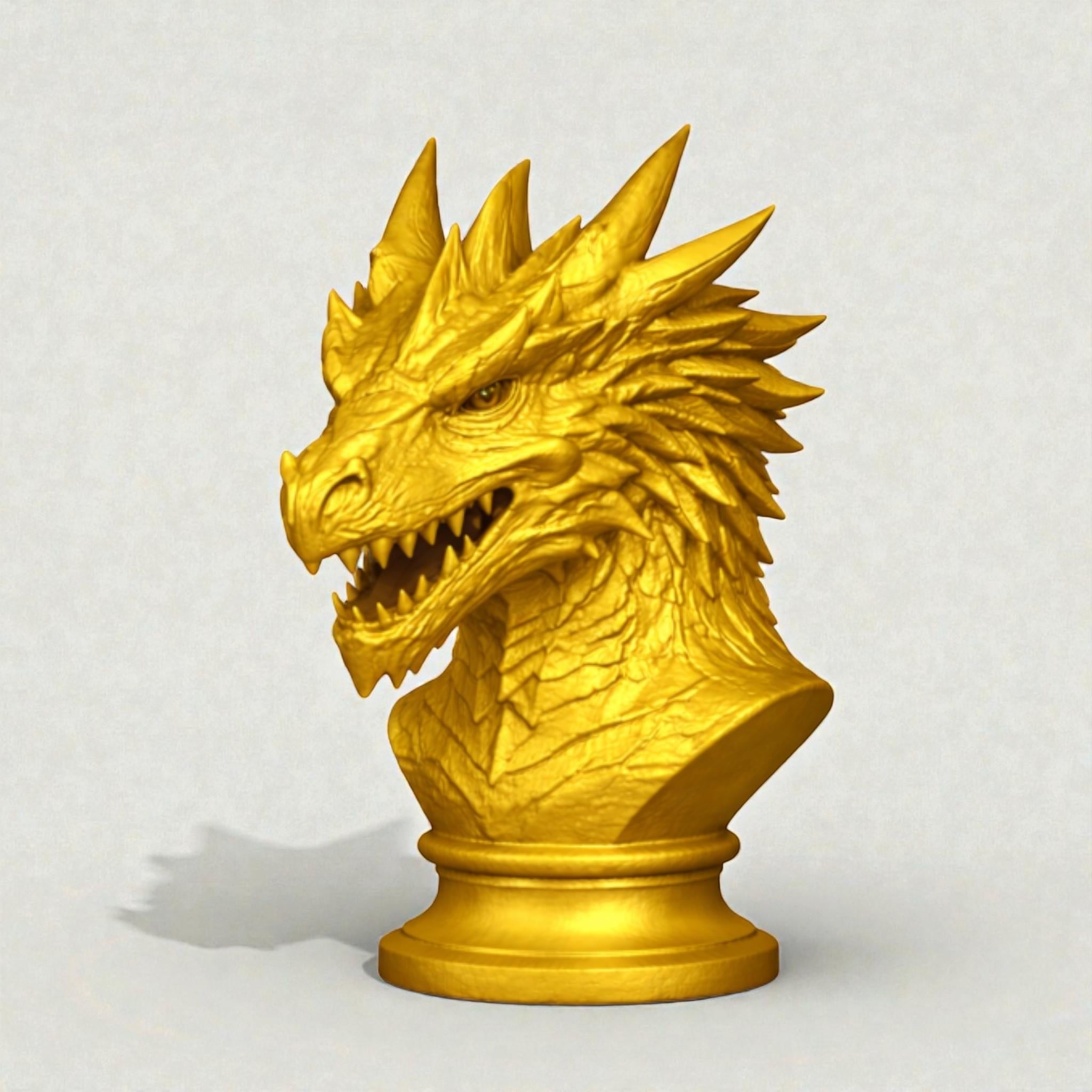 Dragon Bust Headphone Stand – Fantasy Gaming Desk Organizer – 3D printed headphone stand detail 17