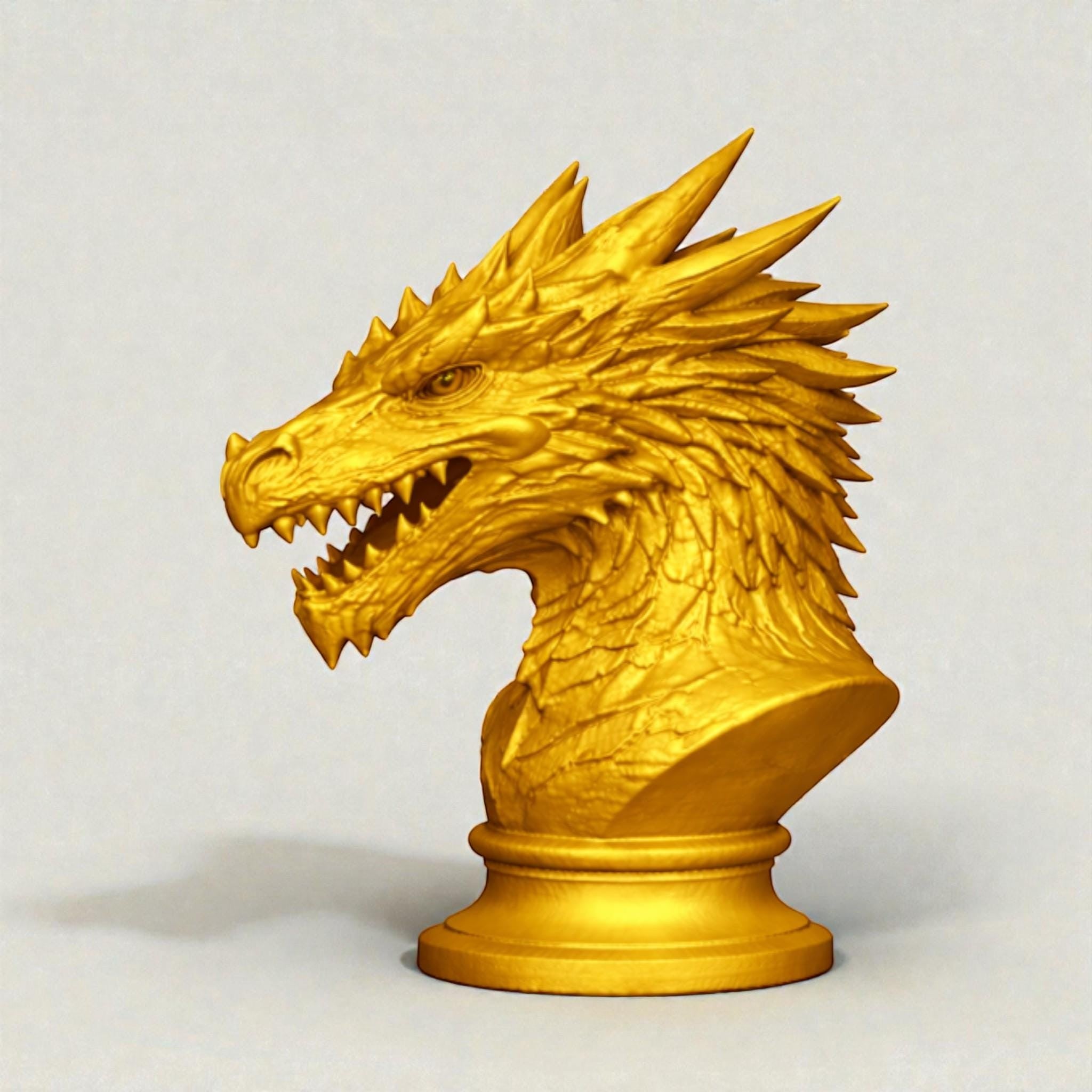 Dragon Bust Headphone Stand – Fantasy Gaming Desk Organizer – 3D printed headphone stand detail 20