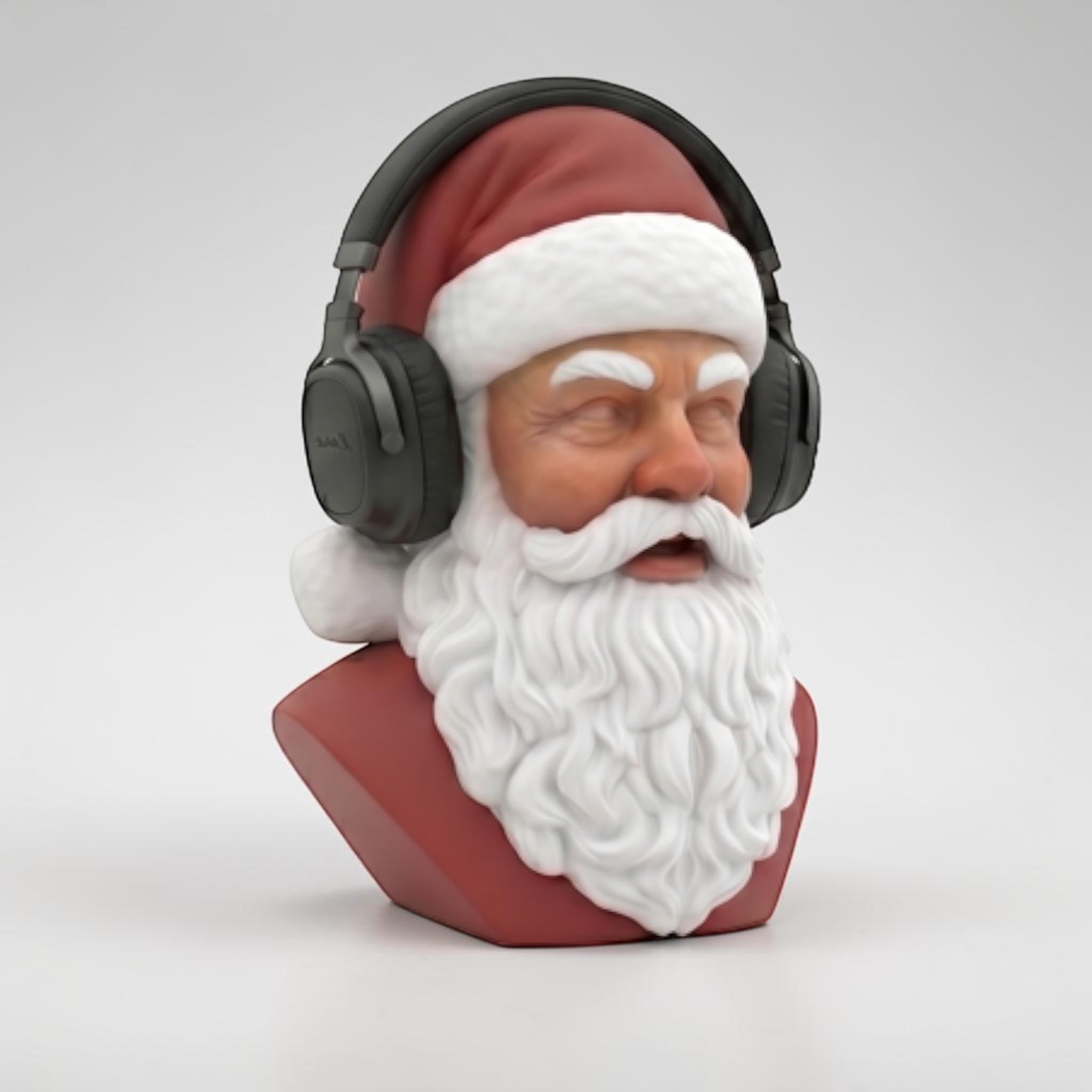 DJ Santa Headphone Stand – Christmas Desk Decor – 3D printed headphone stand detail 12