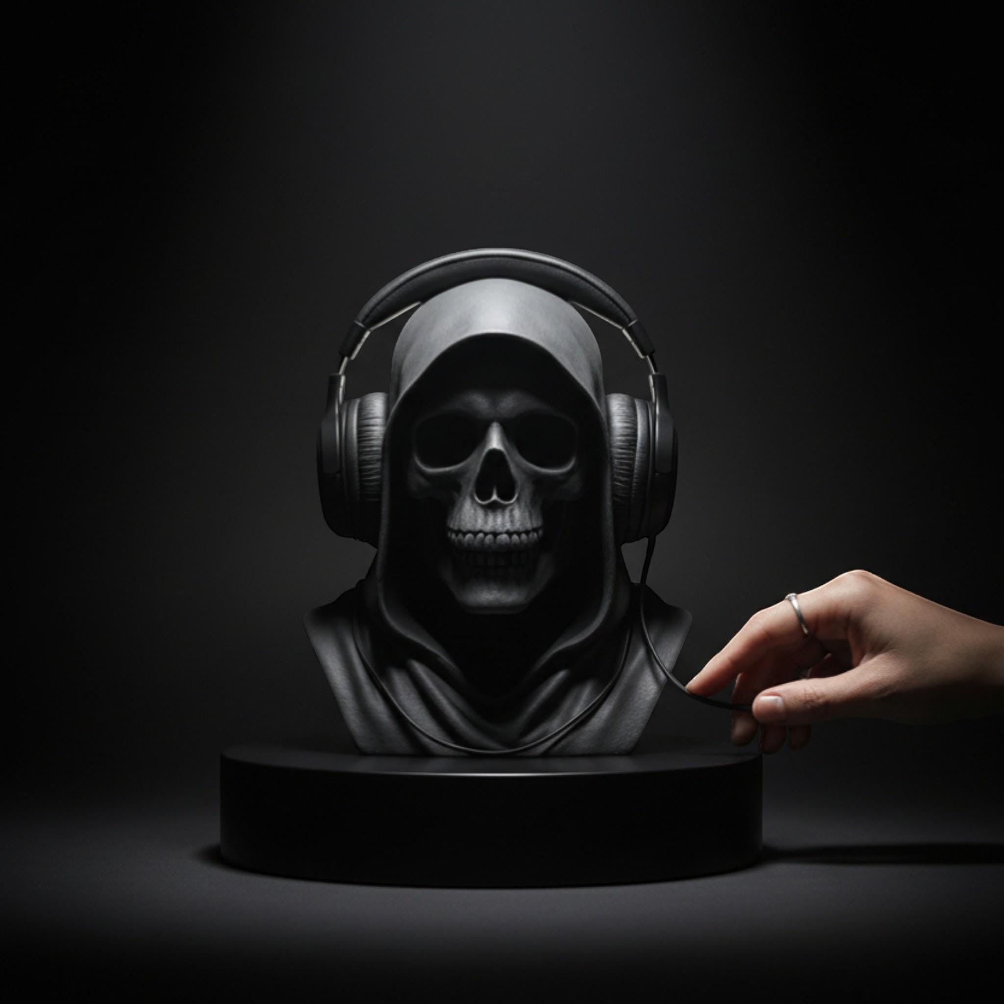 Death Angel Headphone Stand – Gothic Gaming Desk Decor – 3D printed headphone stand detail 8