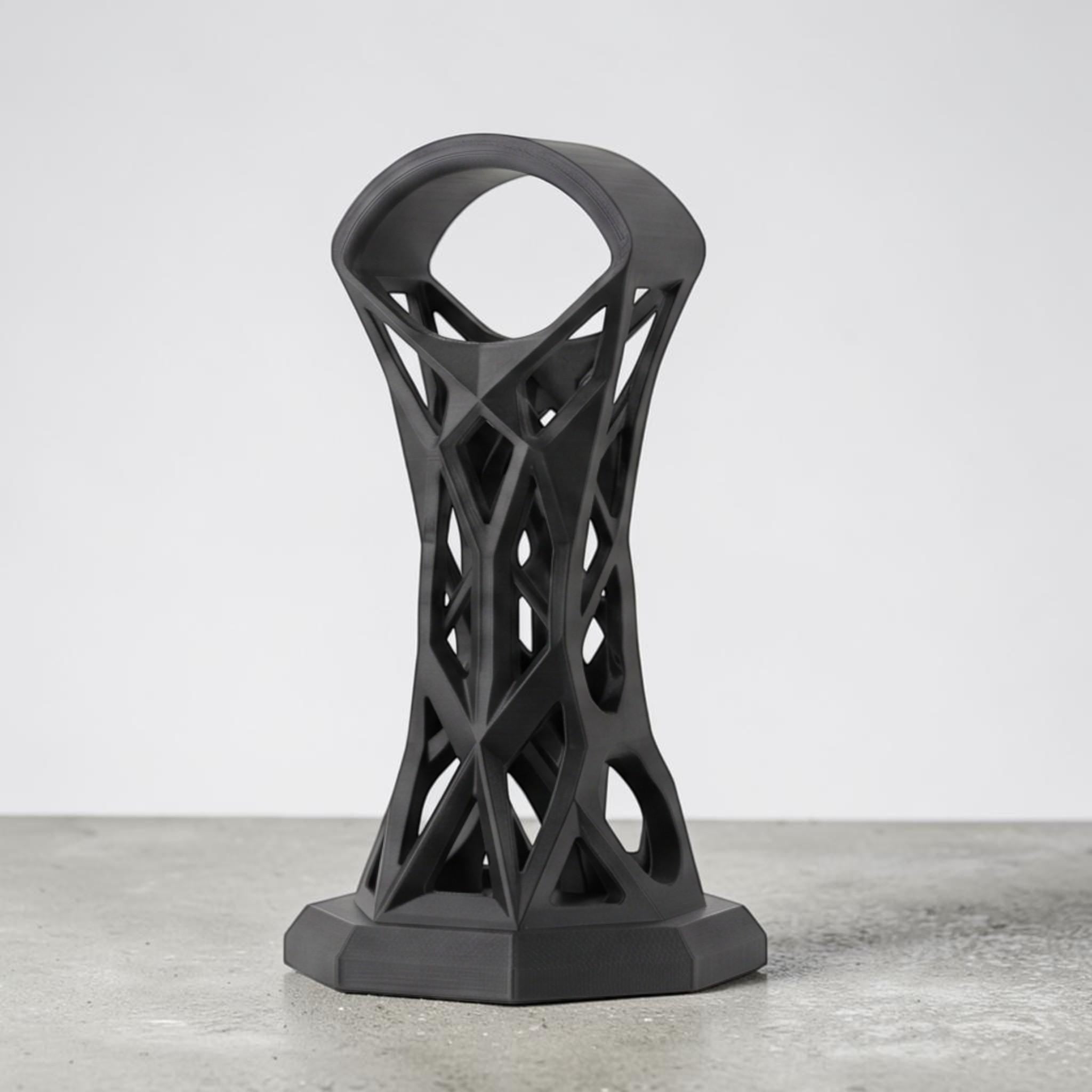 Cage Design Headphone Holder – 3D Printed Black Gaming Desk Stand – 3D printed headphone stand detail 10