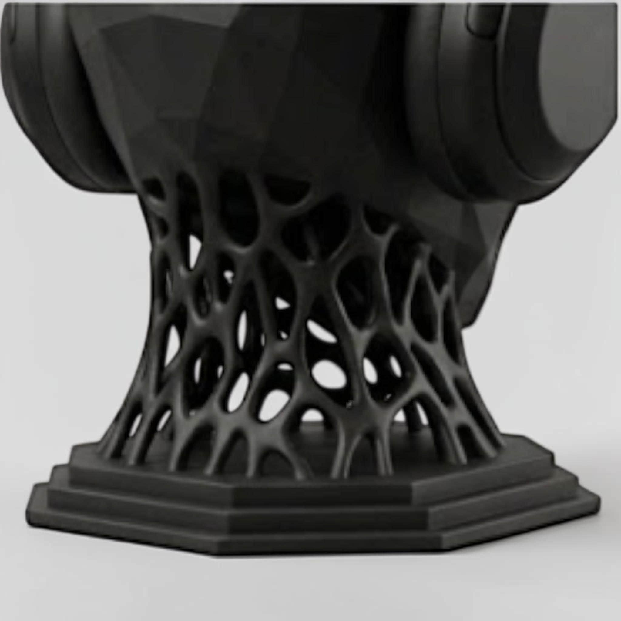 Alien Headphone Stand – Low-Poly Voronoi Neck, Sci-Fi Desk Accessory – 3D printed headphone stand detail 11