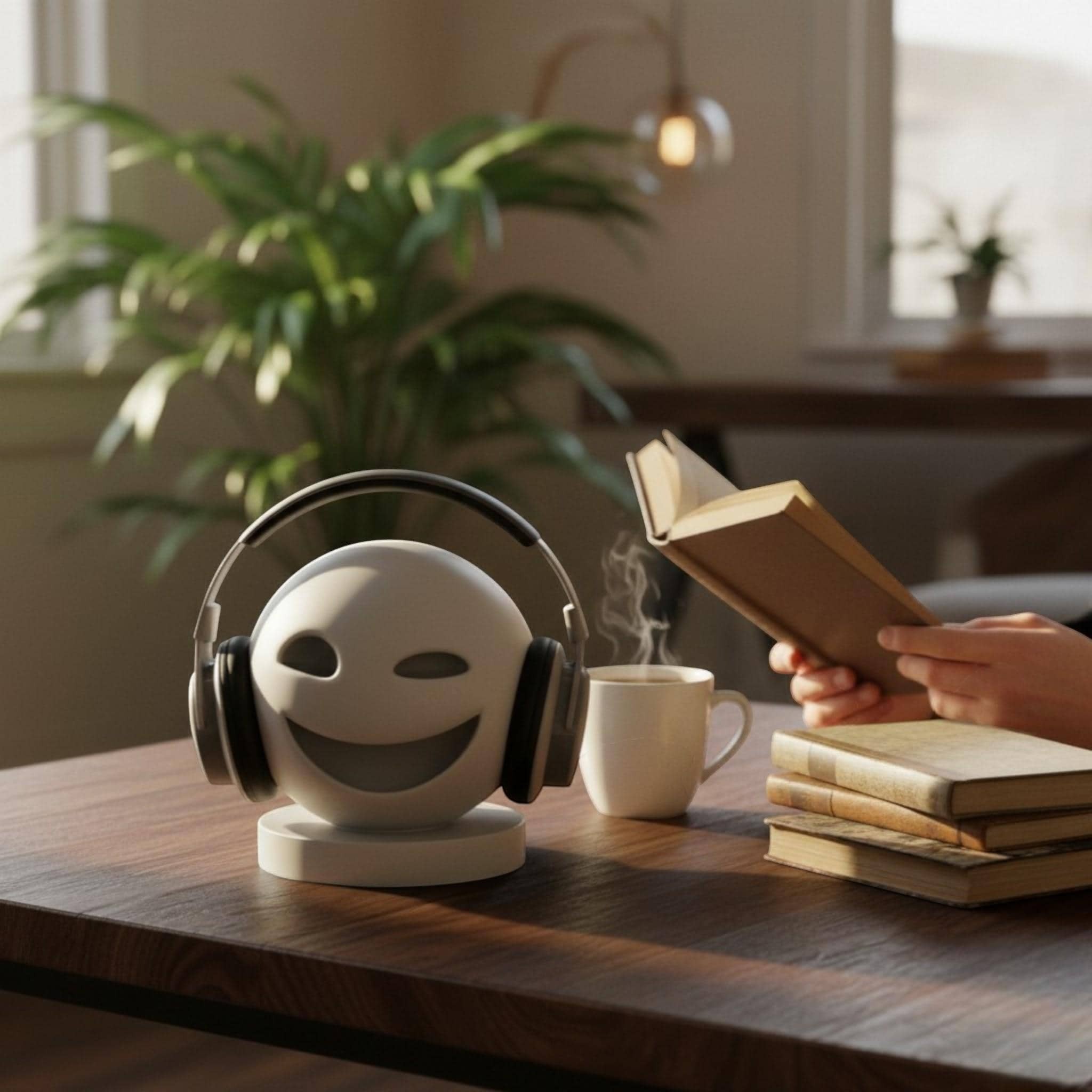 Smiley Headphone Stand – 3D Printed Minimalist Gaming Desk Organizer – 3D printed headphone stand detail 5