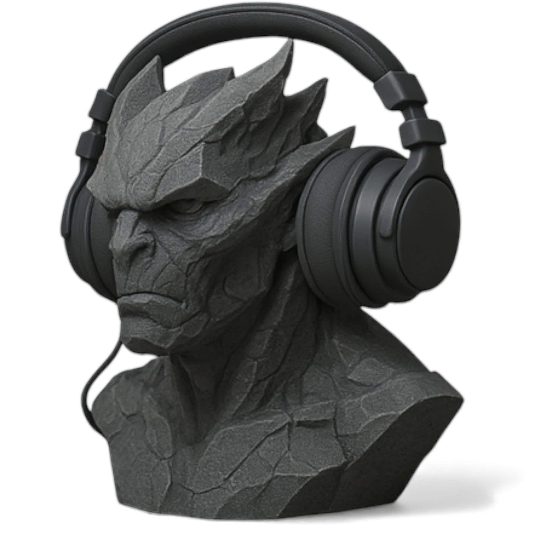 3D Printed Gargoyle Headphone Stand, Gaming Desktop Accessory – 3D printed headphone stand detail 11