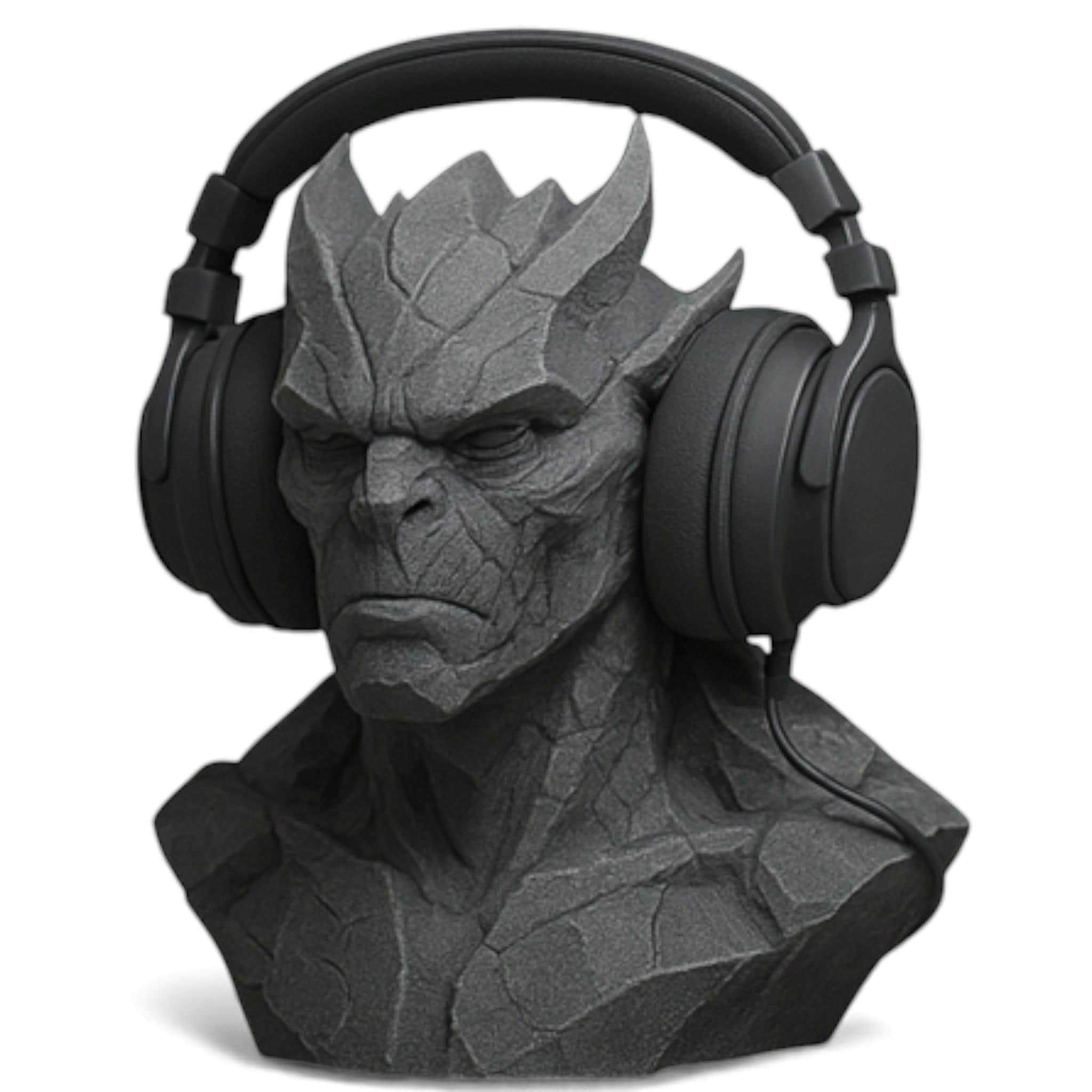 3D Printed Gargoyle Headphone Stand, Gaming Desktop Accessory – 3D printed headphone stand detail 9