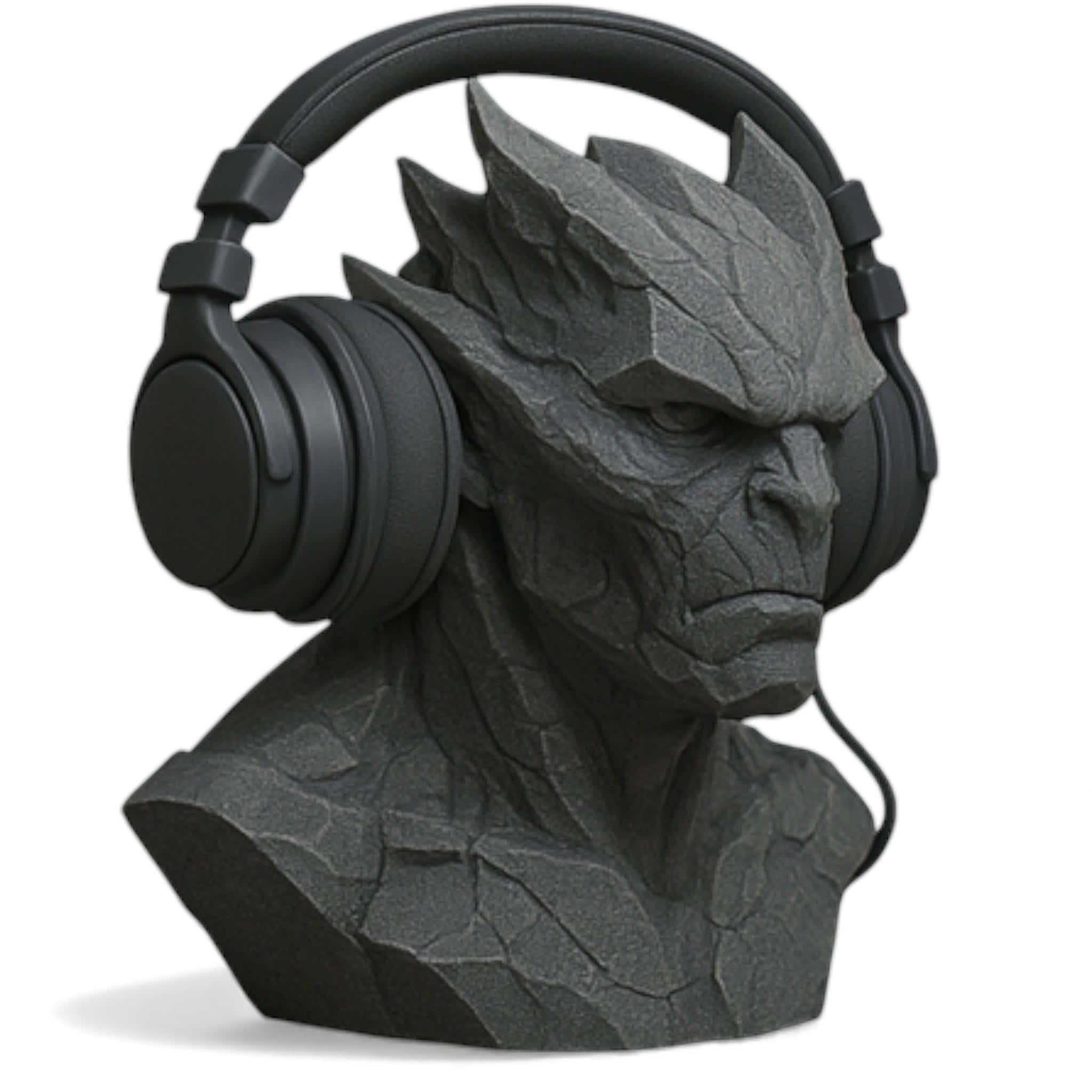 3D Printed Gargoyle Headphone Stand, Gaming Desktop Accessory – 3D printed headphone stand detail 10